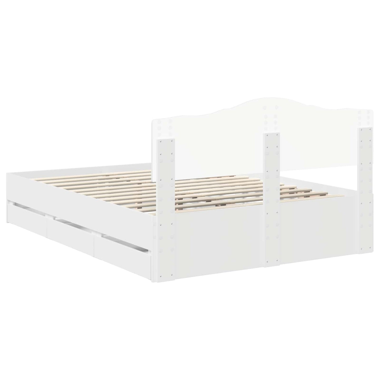 vidaXL Σκελετός Κρεβατιού Λευκό 140 x 200 cm Μηχανήματος Ξύλο