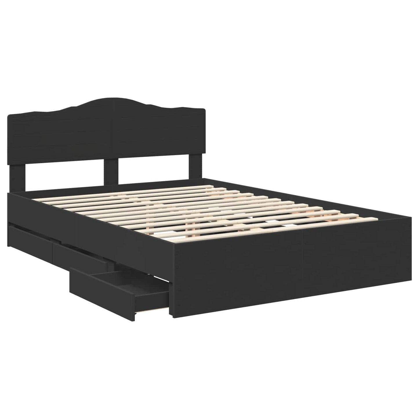 vidaXL Σκελετός Κρεβατιού Μαύρο 140 x 200 cm Μηχανήματος Ξύλο