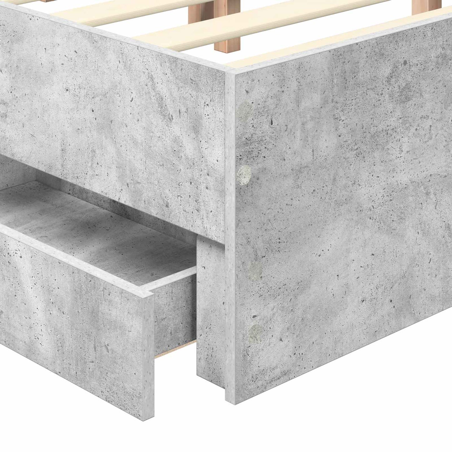 vidaXL Σκελετός Κρεβατιού Σκυρόδεμα Γκρι 135 x 190 cm Μηχανήματος Ξύλο