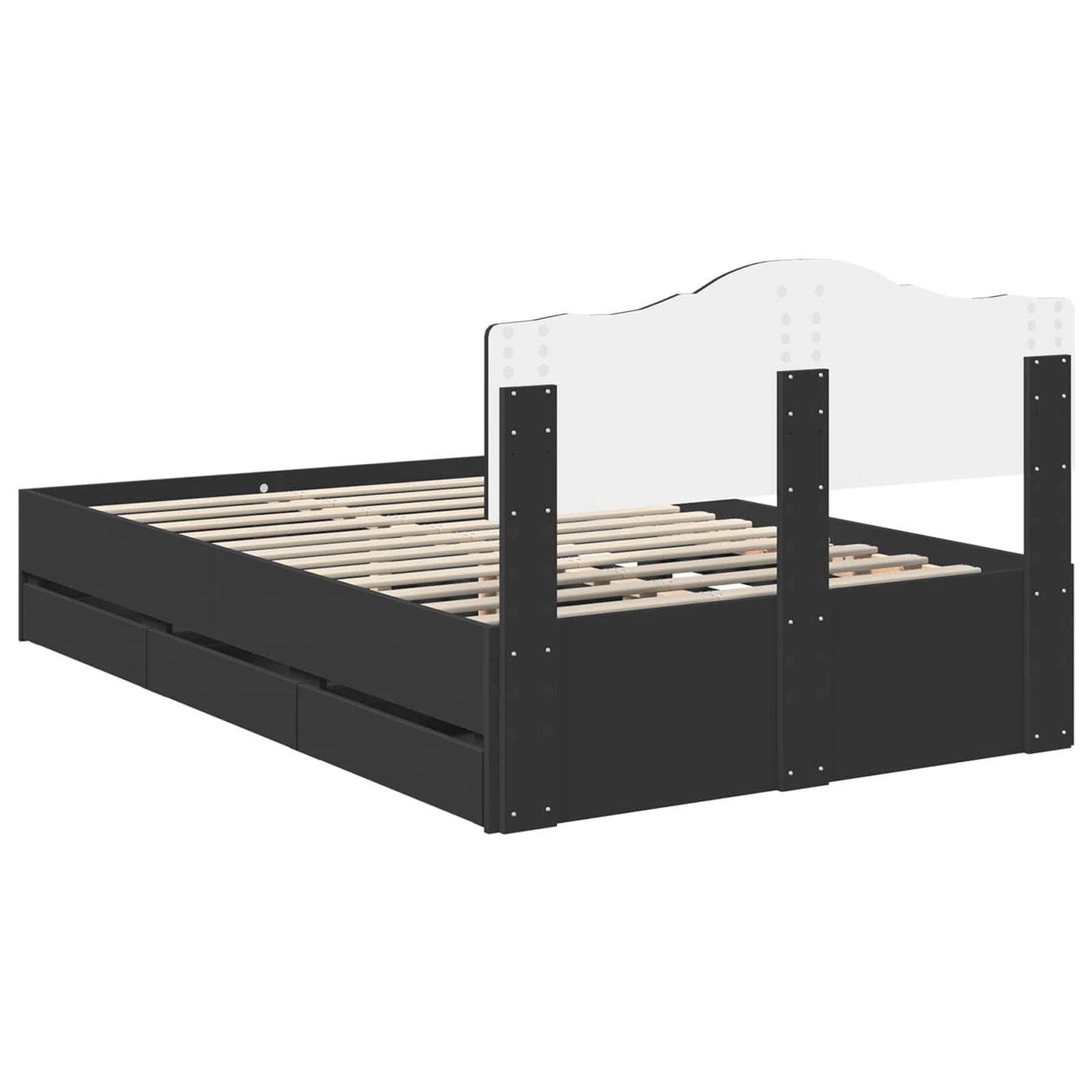 vidaXL Σκελετός Κρεβατιού Μαύρο 120 x 200 cm Μηχανήματος Ξύλο