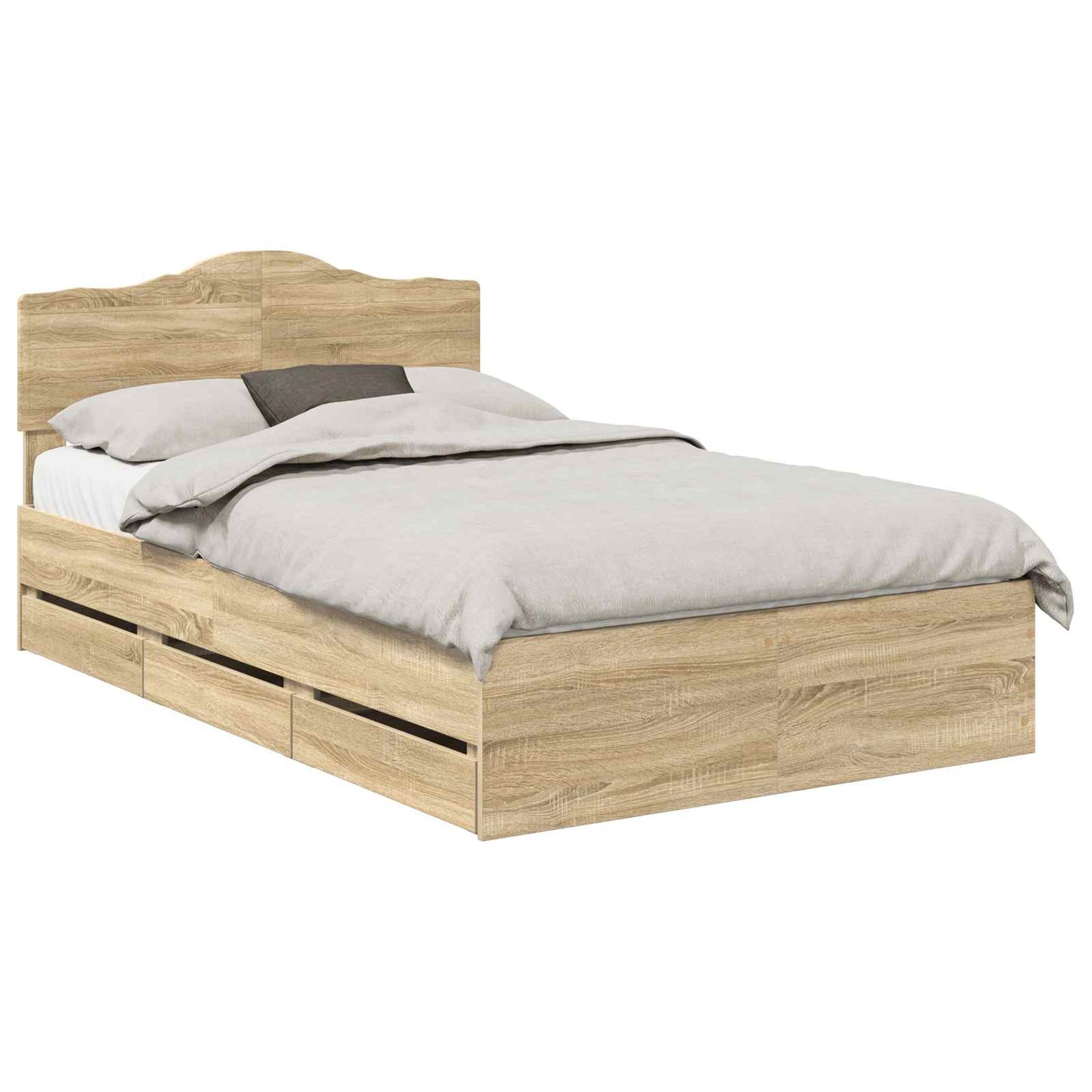 vidaXL Σκελετός Κρεβατιού Δρύς Sonoma 120 x 200 cm Μηχανήματος Ξύλο