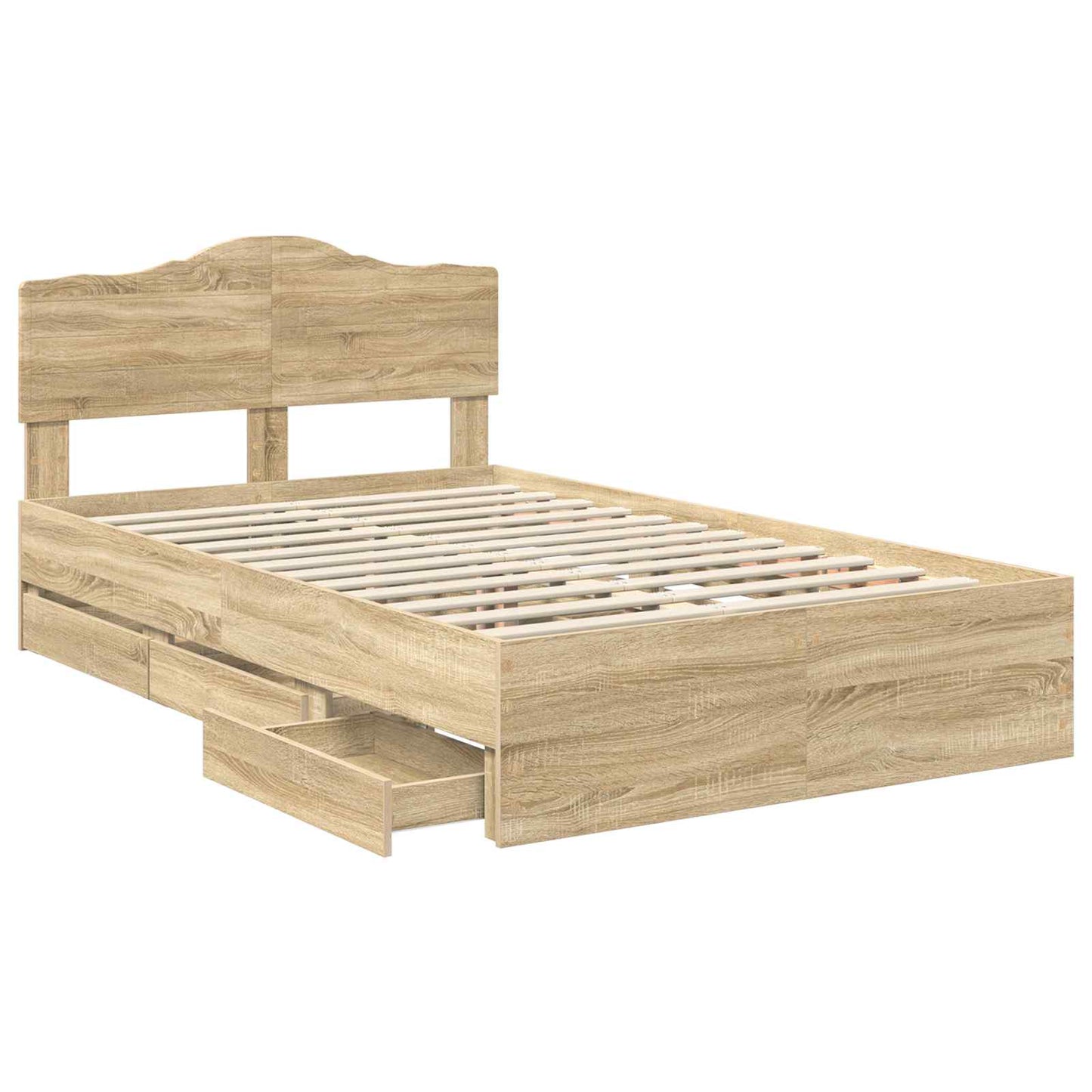 vidaXL Σκελετός Κρεβατιού Δρύς Sonoma 120 x 200 cm Μηχανήματος Ξύλο