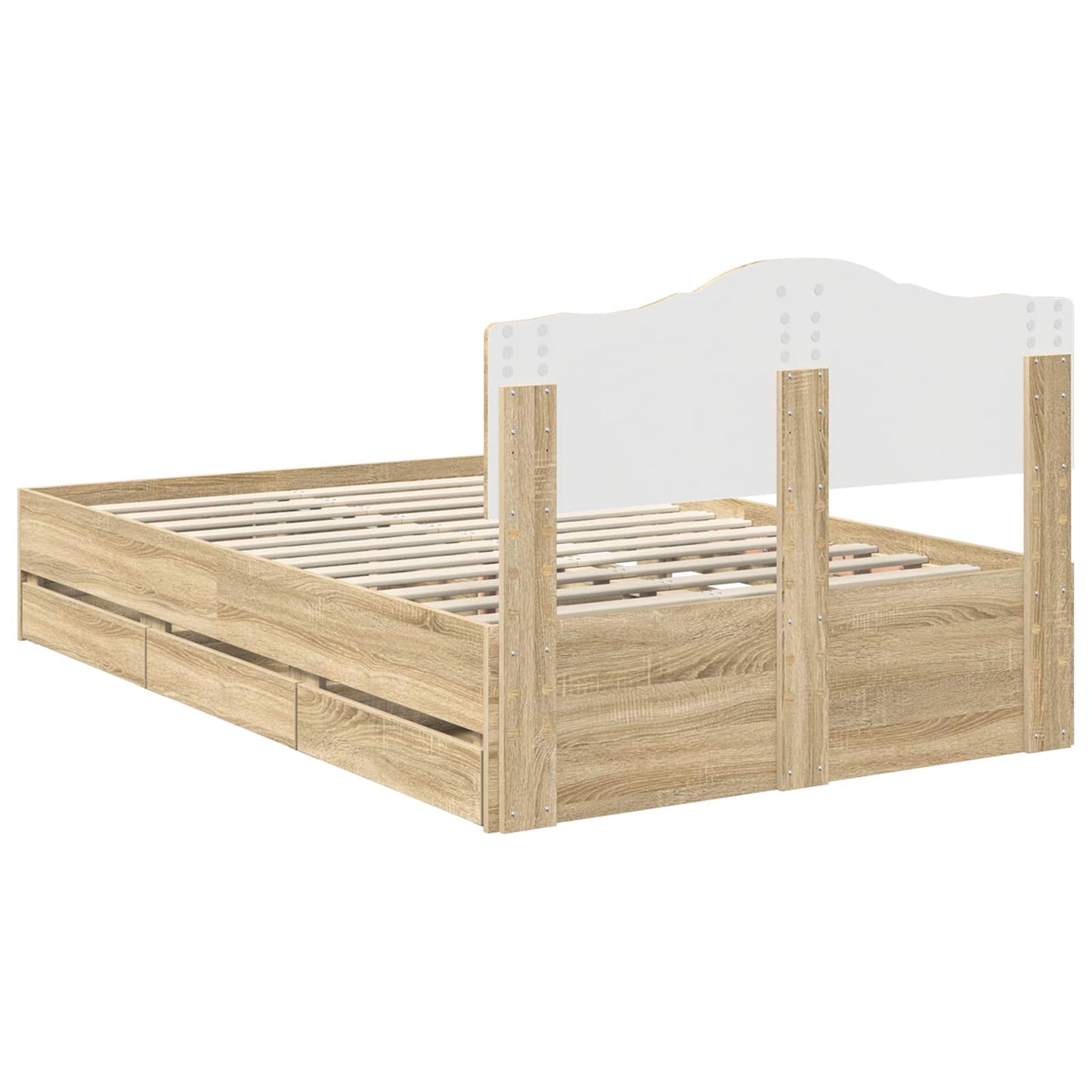 vidaXL Σκελετός Κρεβατιού Δρύς Sonoma 120 x 200 cm Μηχανήματος Ξύλο