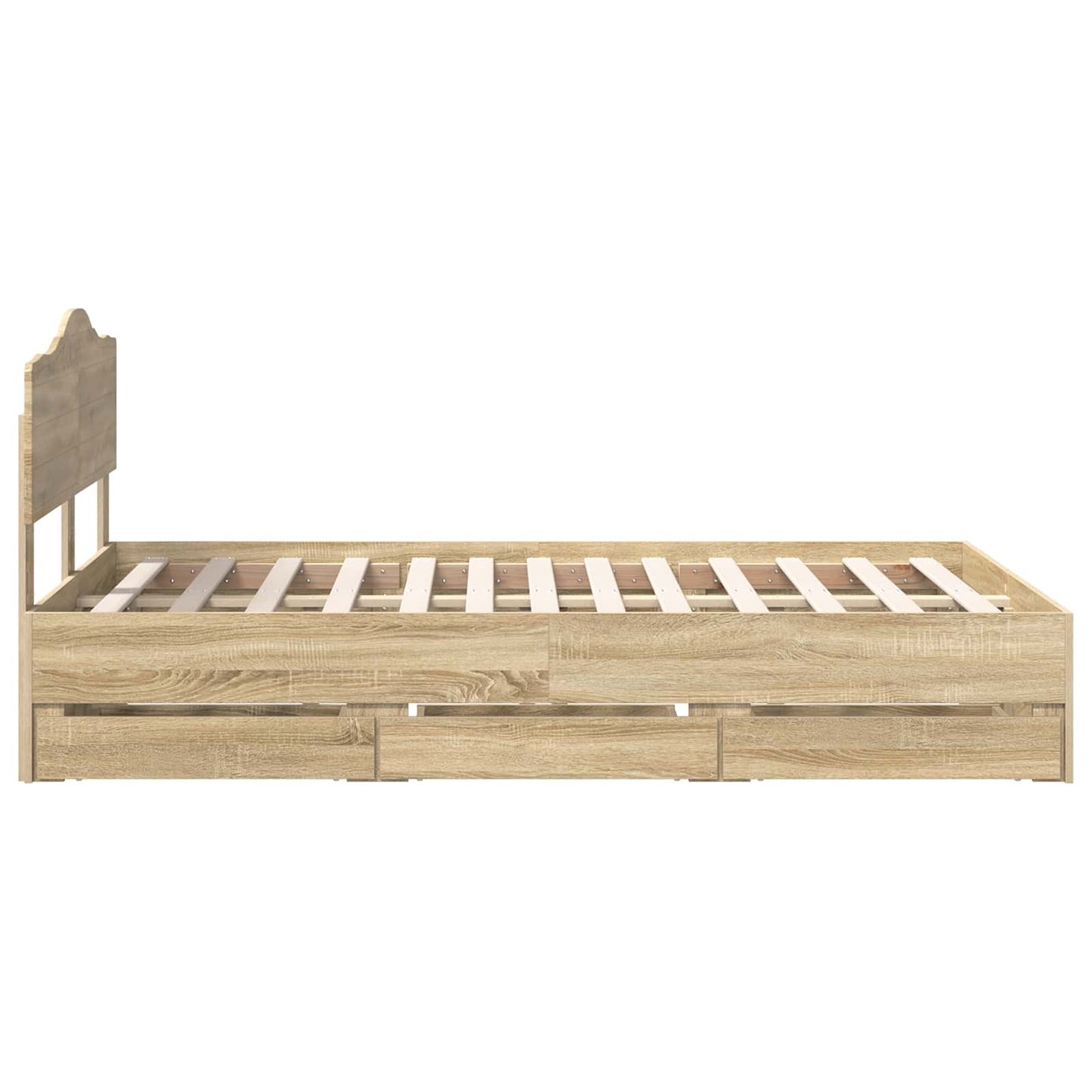 vidaXL Σκελετός Κρεβατιού Δρύς Sonoma 120 x 200 cm Μηχανήματος Ξύλο