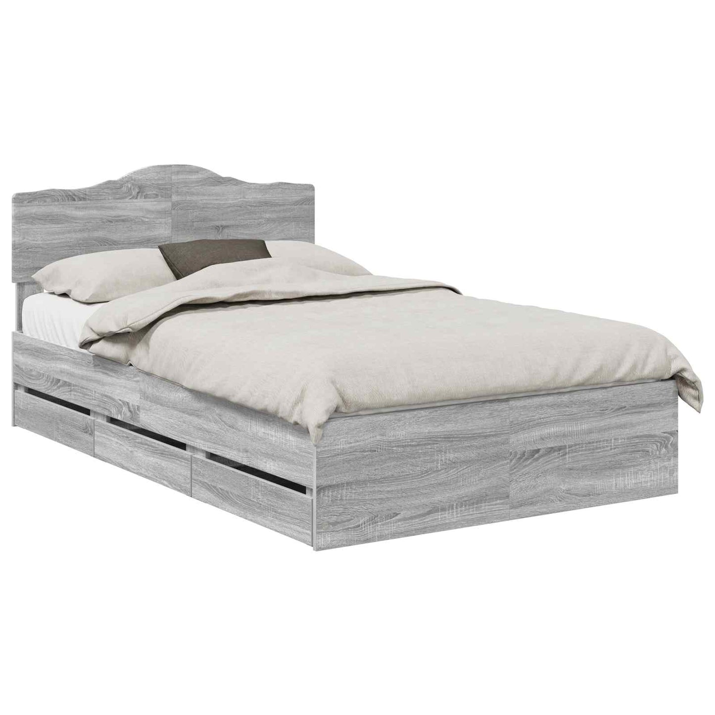 vidaXL Σκελετός Κρεβατιού Γκρίζο Σονομα 120 x 190 cm Μηχανήματος Ξύλο