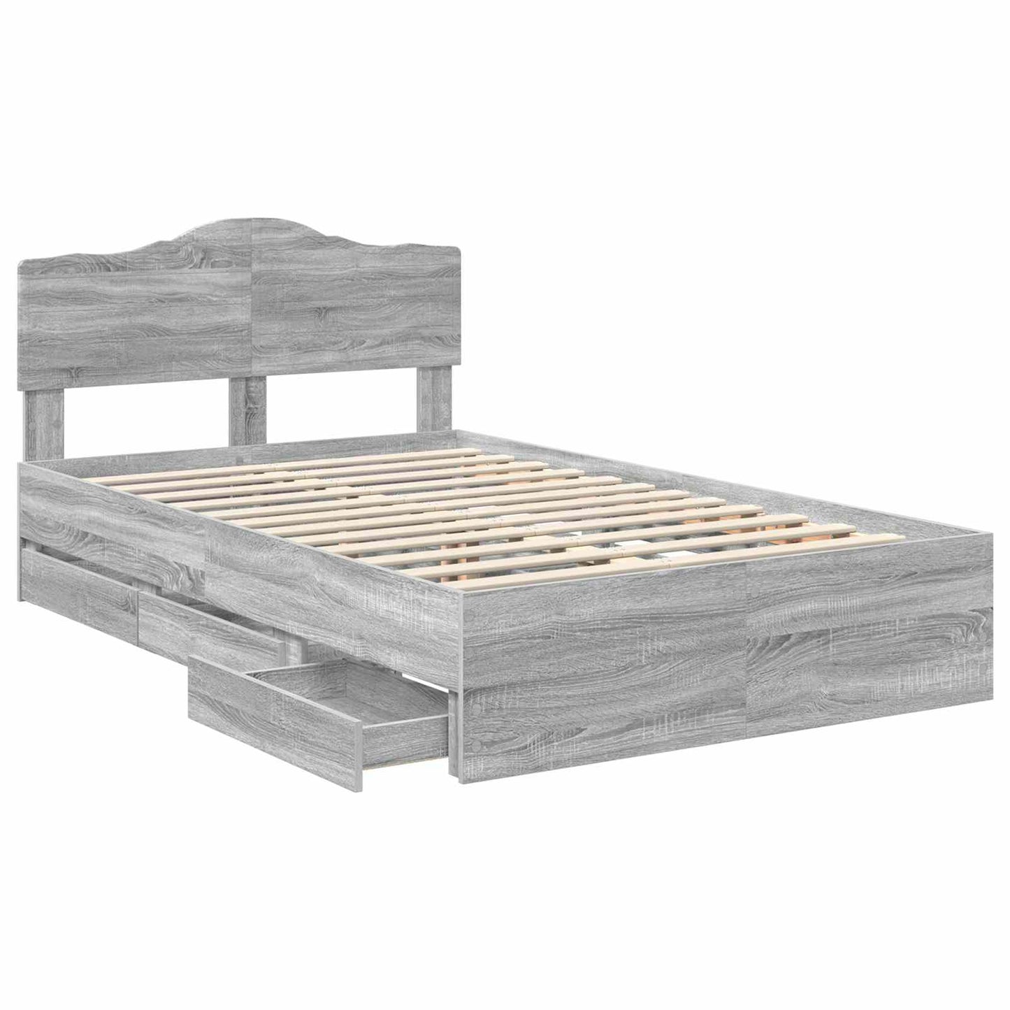 vidaXL Σκελετός Κρεβατιού Γκρίζο Σονομα 120 x 190 cm Μηχανήματος Ξύλο
