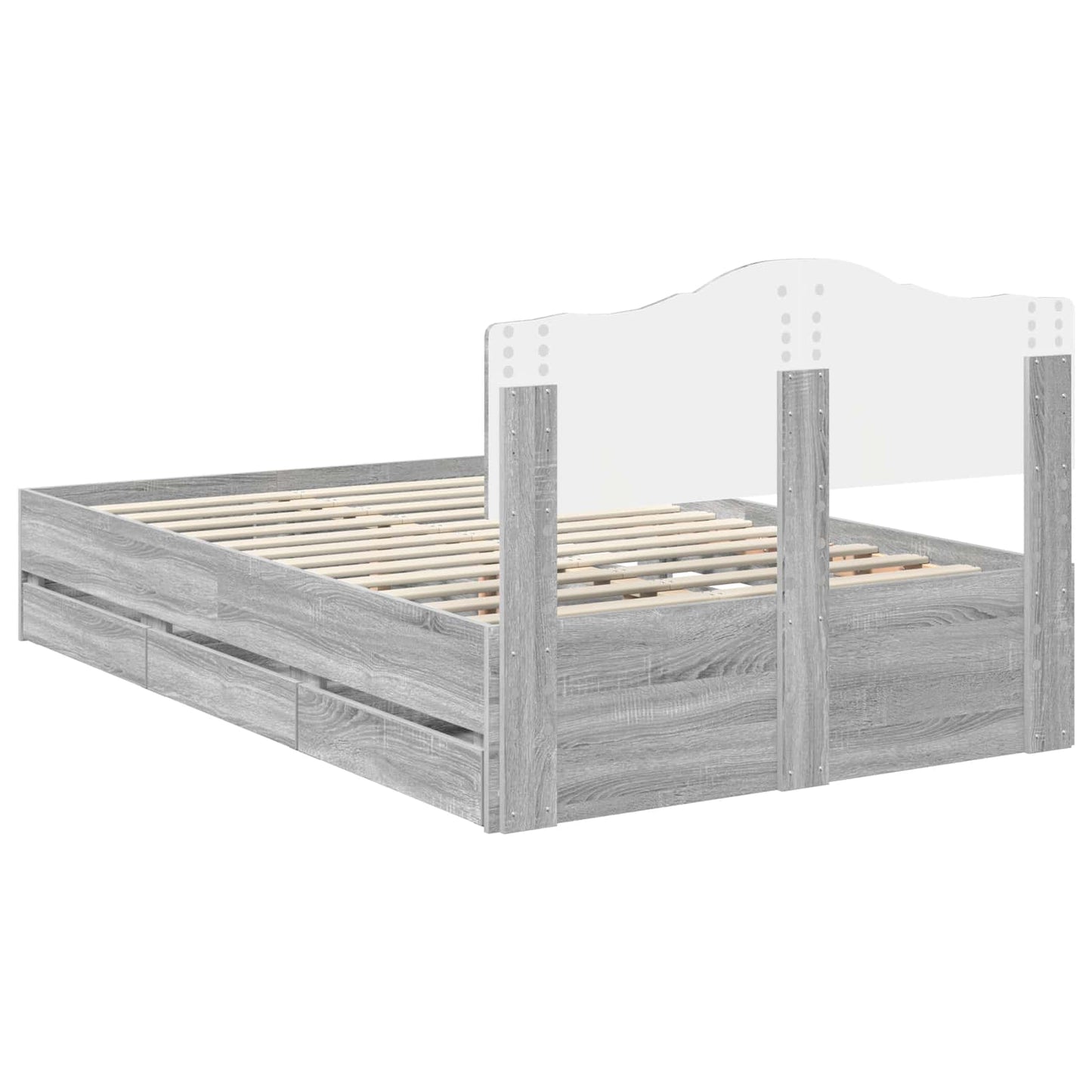 vidaXL Σκελετός Κρεβατιού Γκρίζο Σονομα 120 x 190 cm Μηχανήματος Ξύλο