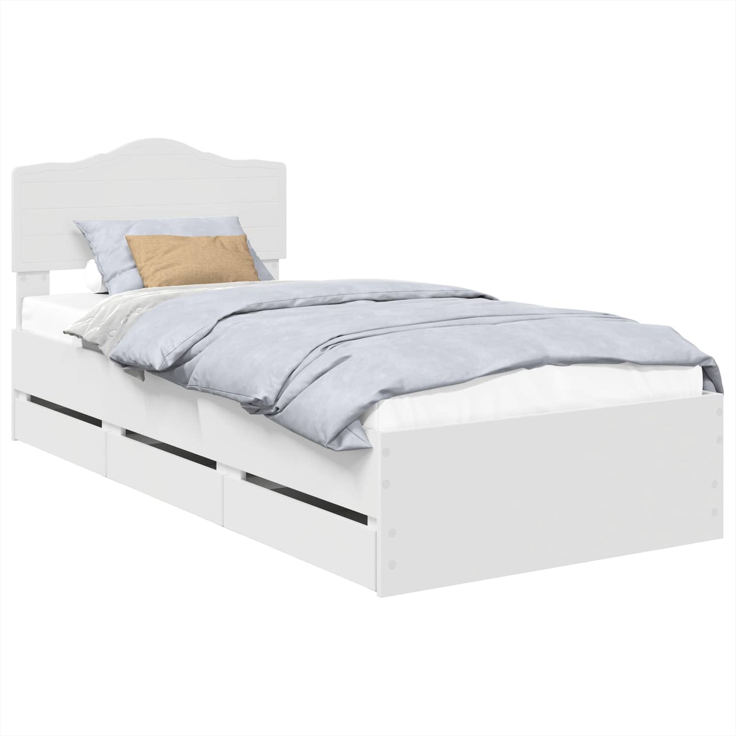 vidaXL Σκελετός Κρεβατιού Λευκό 100 x 200 cm Μηχανήματος Ξύλο