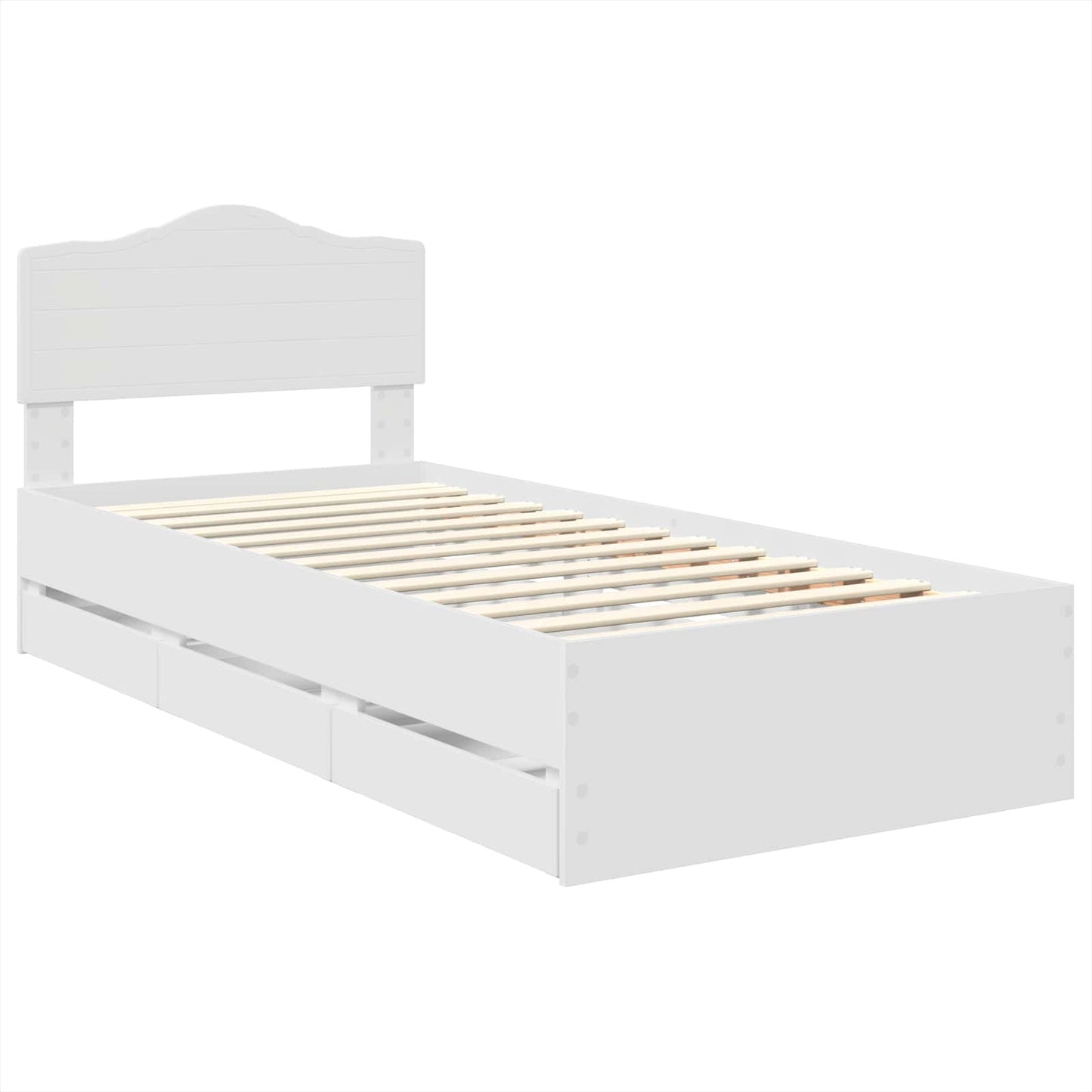 vidaXL Σκελετός Κρεβατιού Λευκό 90 x 190 cm Μηχανήματος Ξύλο