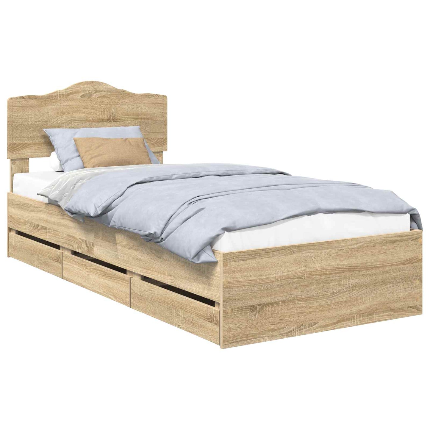 vidaXL Σκελετός Κρεβατιού Δρύς Sonoma 90 x 200 cm Μηχανήματος Ξύλο