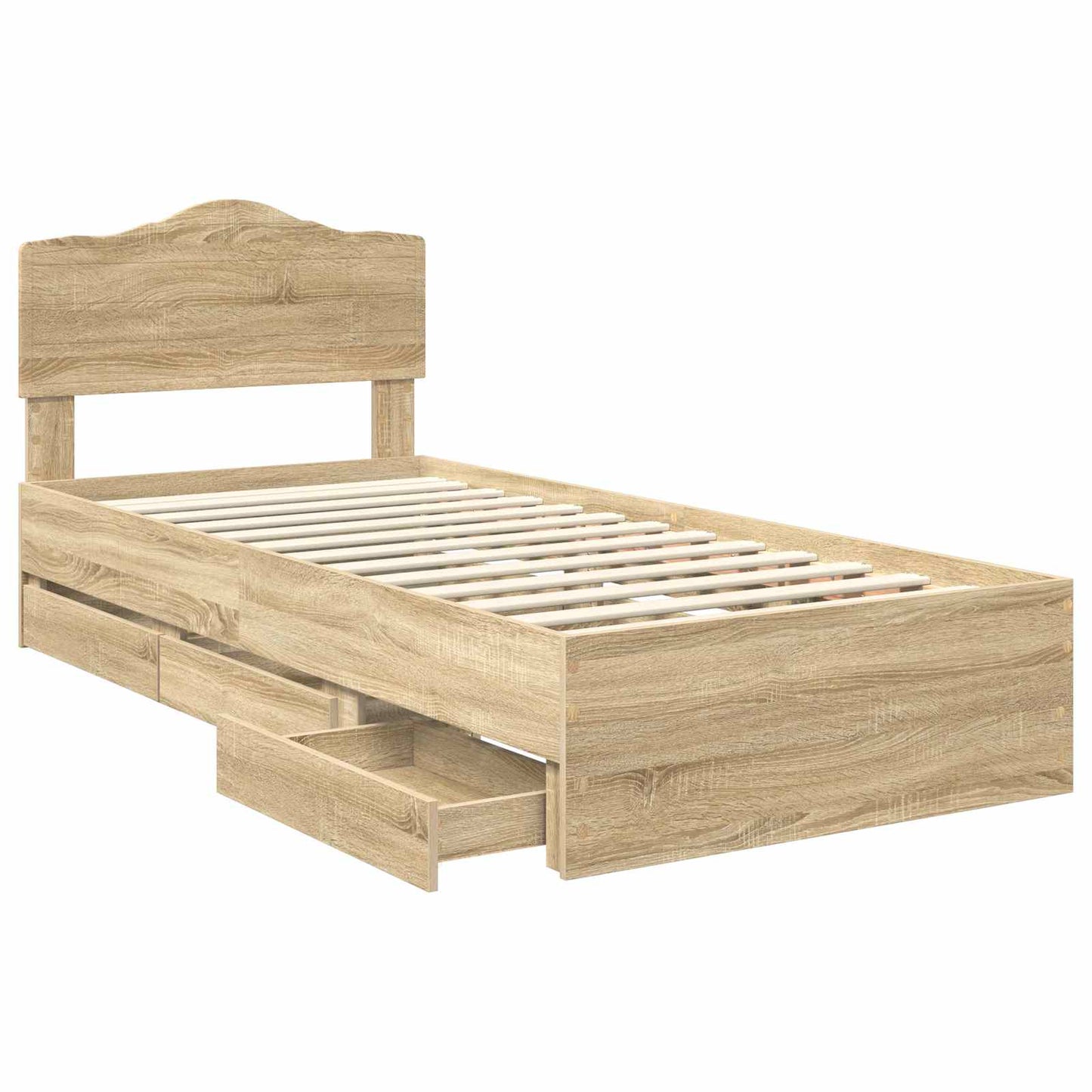 vidaXL Σκελετός Κρεβατιού Δρύς Sonoma 90 x 200 cm Μηχανήματος Ξύλο
