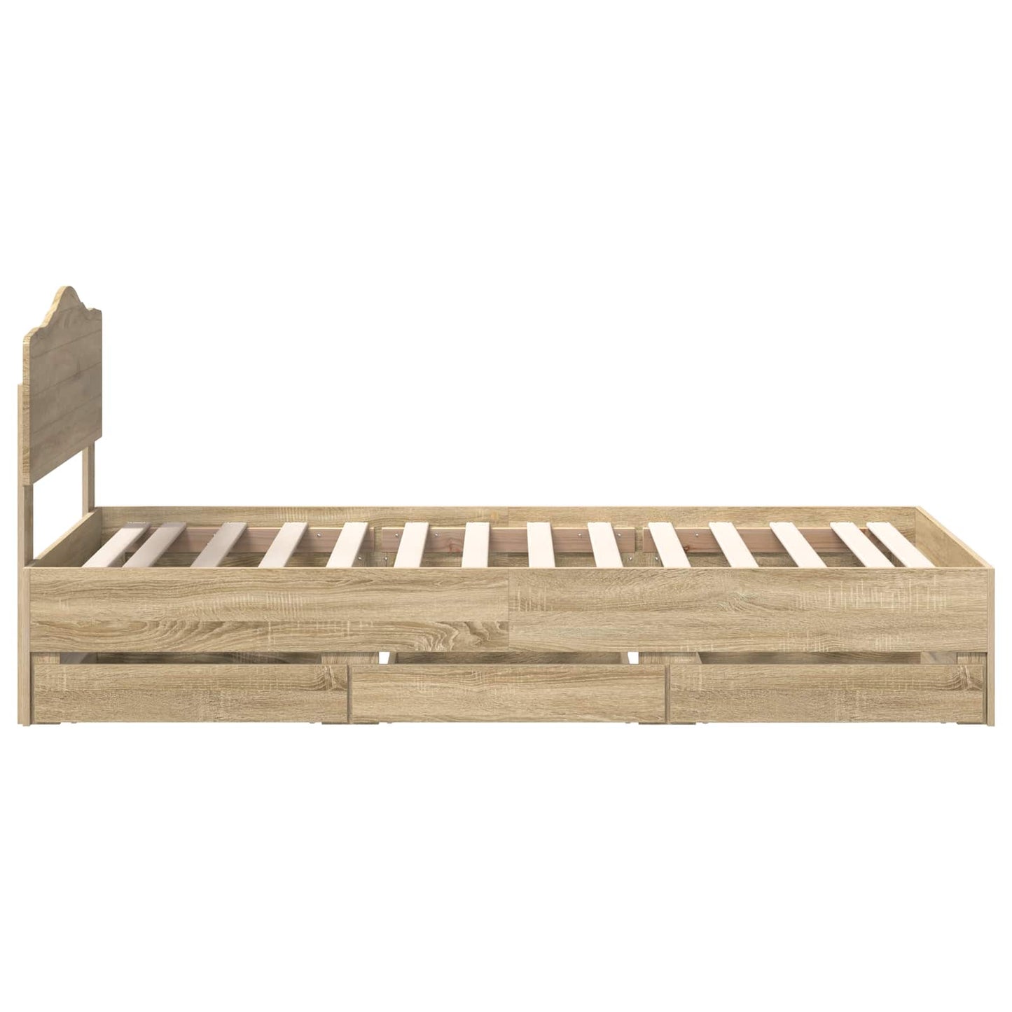 vidaXL Σκελετός Κρεβατιού Δρύς Sonoma 90 x 200 cm Μηχανήματος Ξύλο