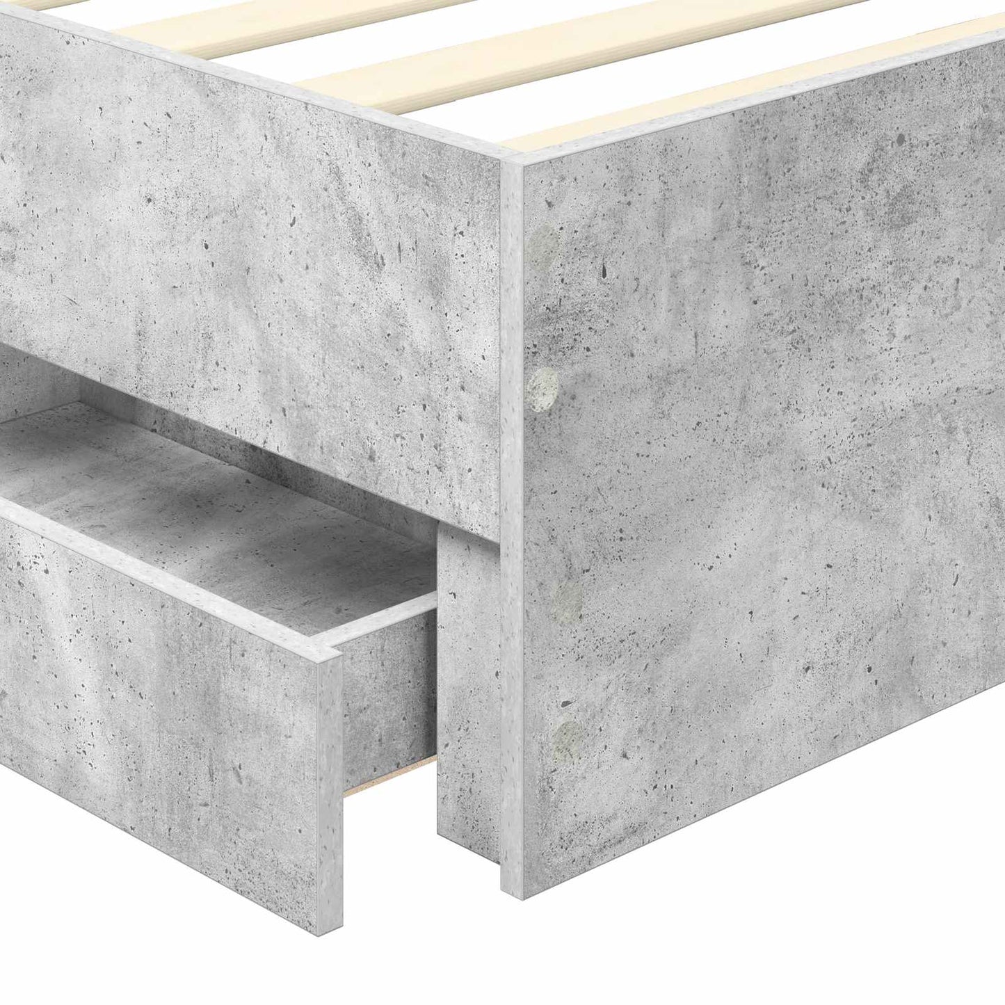 vidaXL Σκελετός Κρεβατιού Σκυρόδεμα Γκρι 90 x 190 cm Μηχανήματος Ξύλο