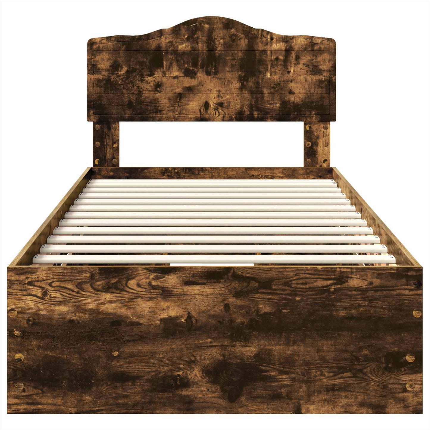 vidaXL Σκελετός Κρεβατιού Καπνιστό Δρύς 90 x 190 cm Μηχανήματος Ξύλο