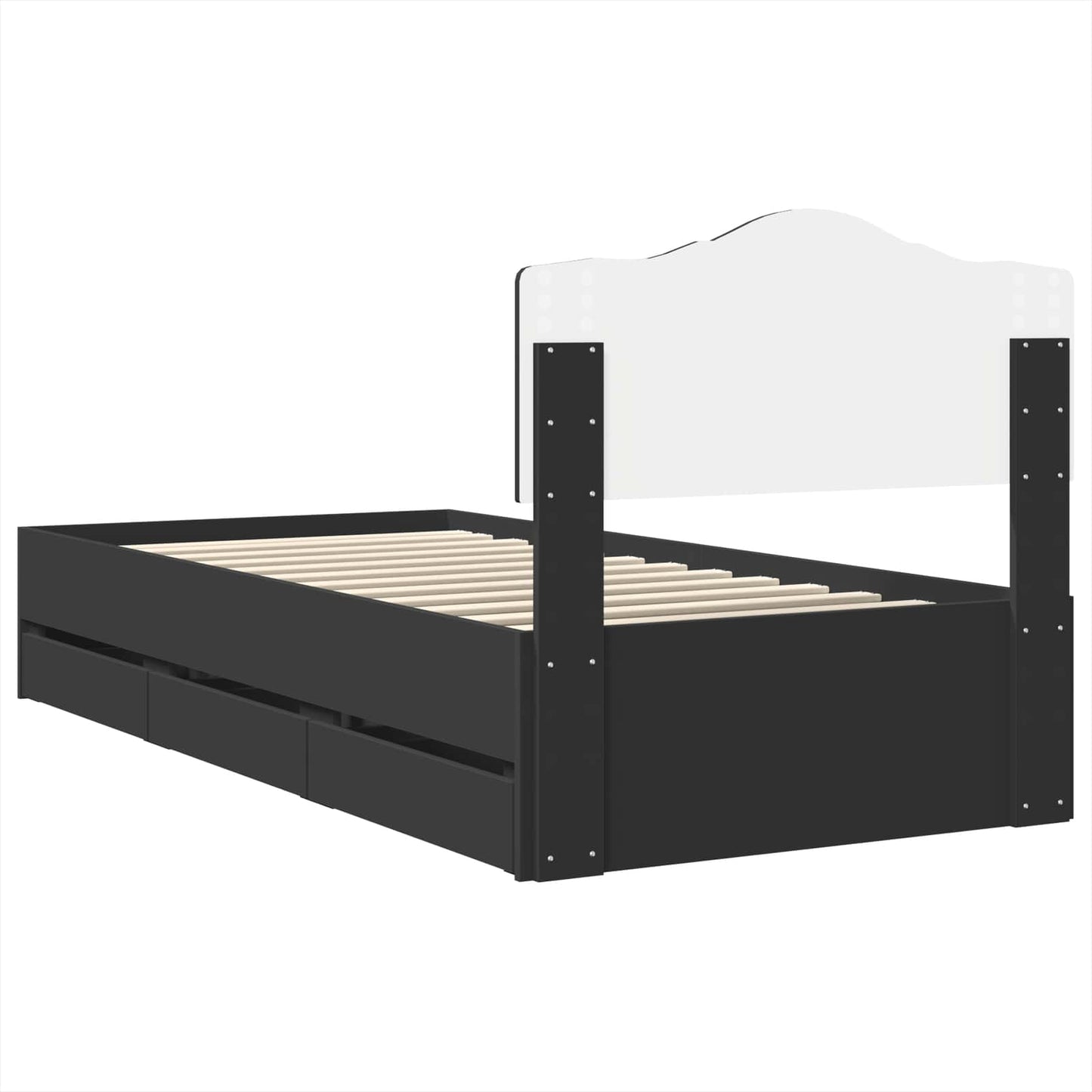 vidaXL Σκελετός Κρεβατιού Μαύρο 90 x 200 cm Μηχανήματος Ξύλο