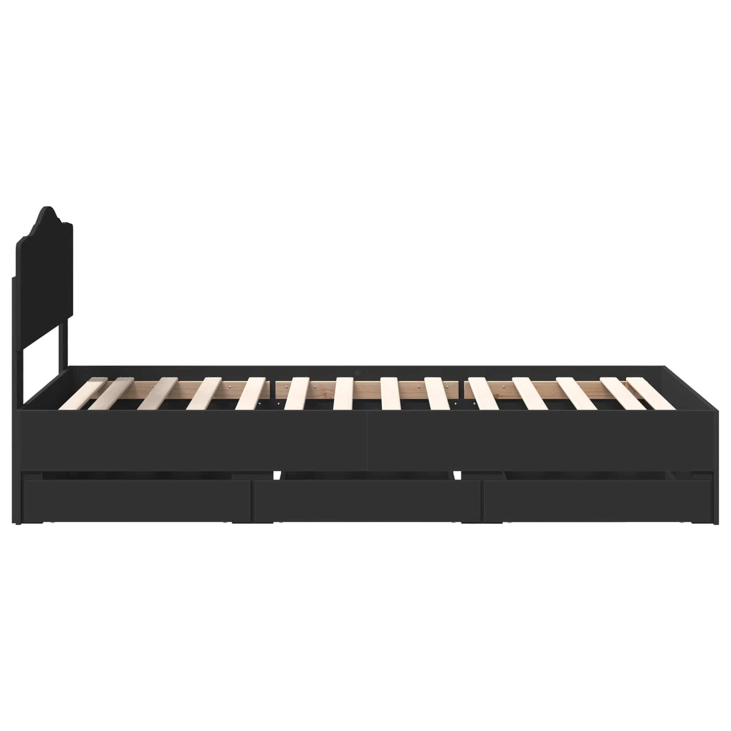 vidaXL Σκελετός Κρεβατιού Μαύρο 90 x 200 cm Μηχανήματος Ξύλο