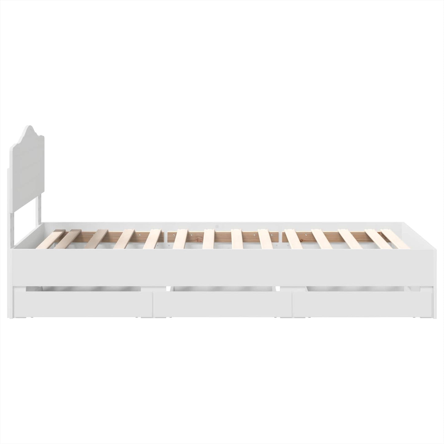 vidaXL Σκελετός Κρεβατιού Λευκό 75 x 190 cm Μηχανήματος Ξύλο