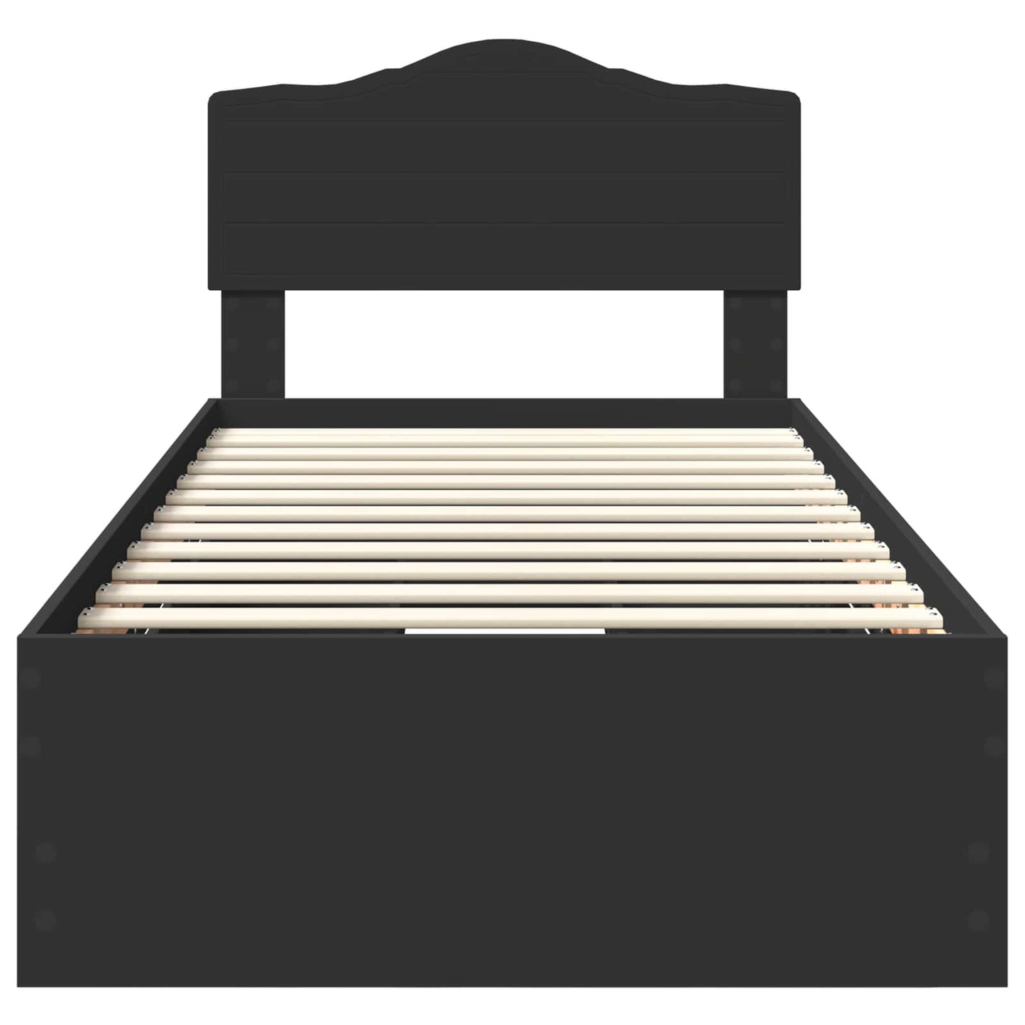 vidaXL Σκελετός Κρεβατιού Μαύρο 75 x 190 cm Μηχανήματος Ξύλο