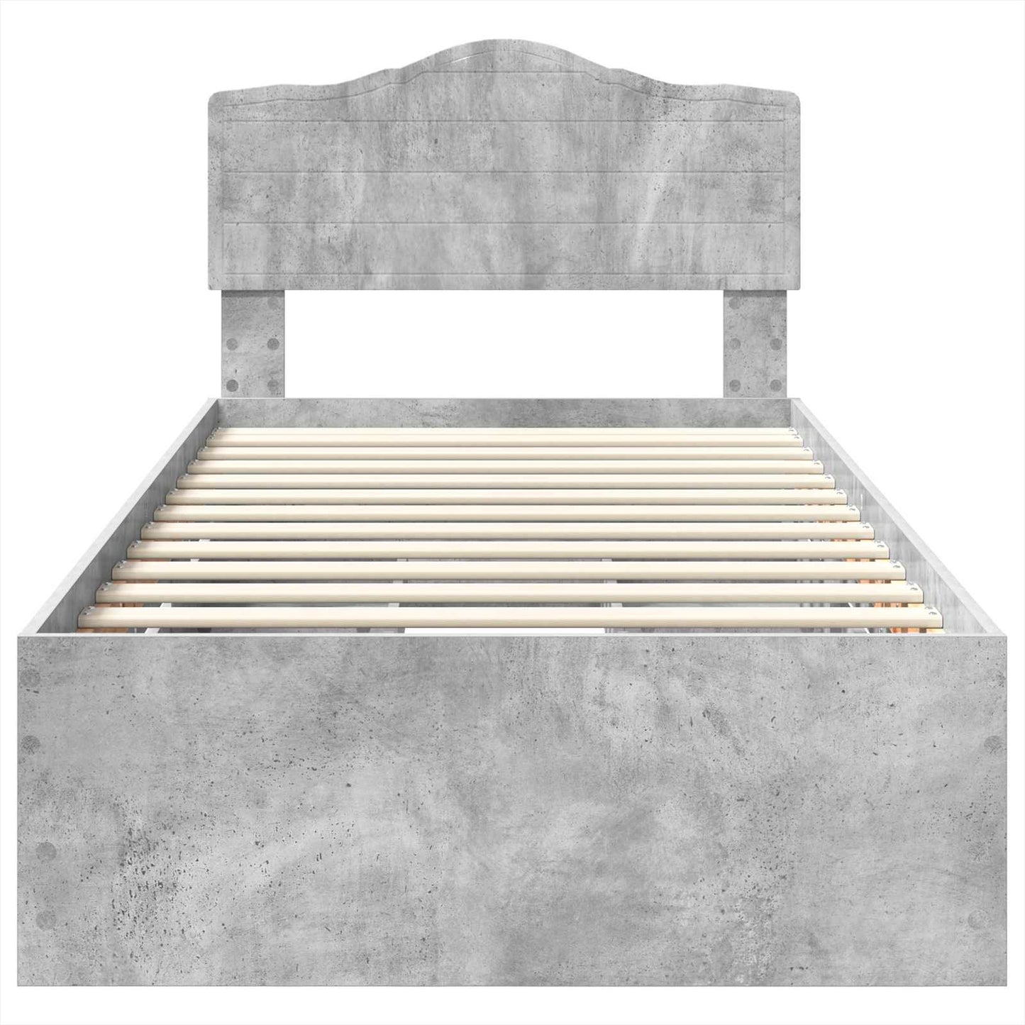 vidaXL Σκελετός Κρεβατιού Σκυρόδεμα Γκρι 75 x 190 cm Μηχανήματος Ξύλο