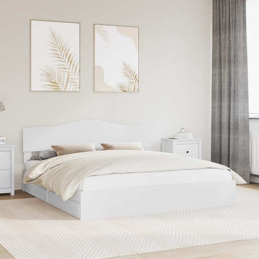 vidaXL Κρεβάτι Αποθήκης Λευκό 180 x 200 cm Επεξεργασμένο ξύλο