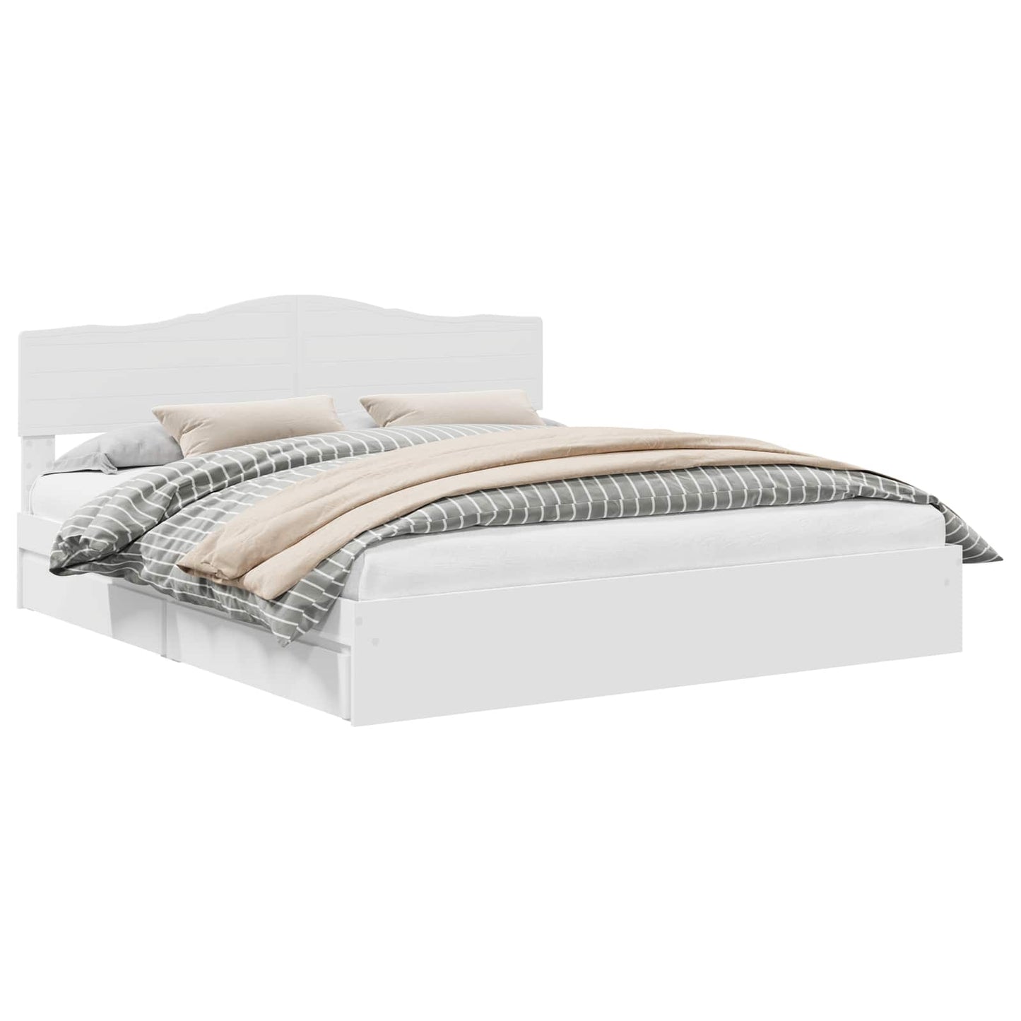 vidaXL Κρεβάτι Αποθήκης Λευκό 180 x 200 cm Επεξεργασμένο ξύλο
