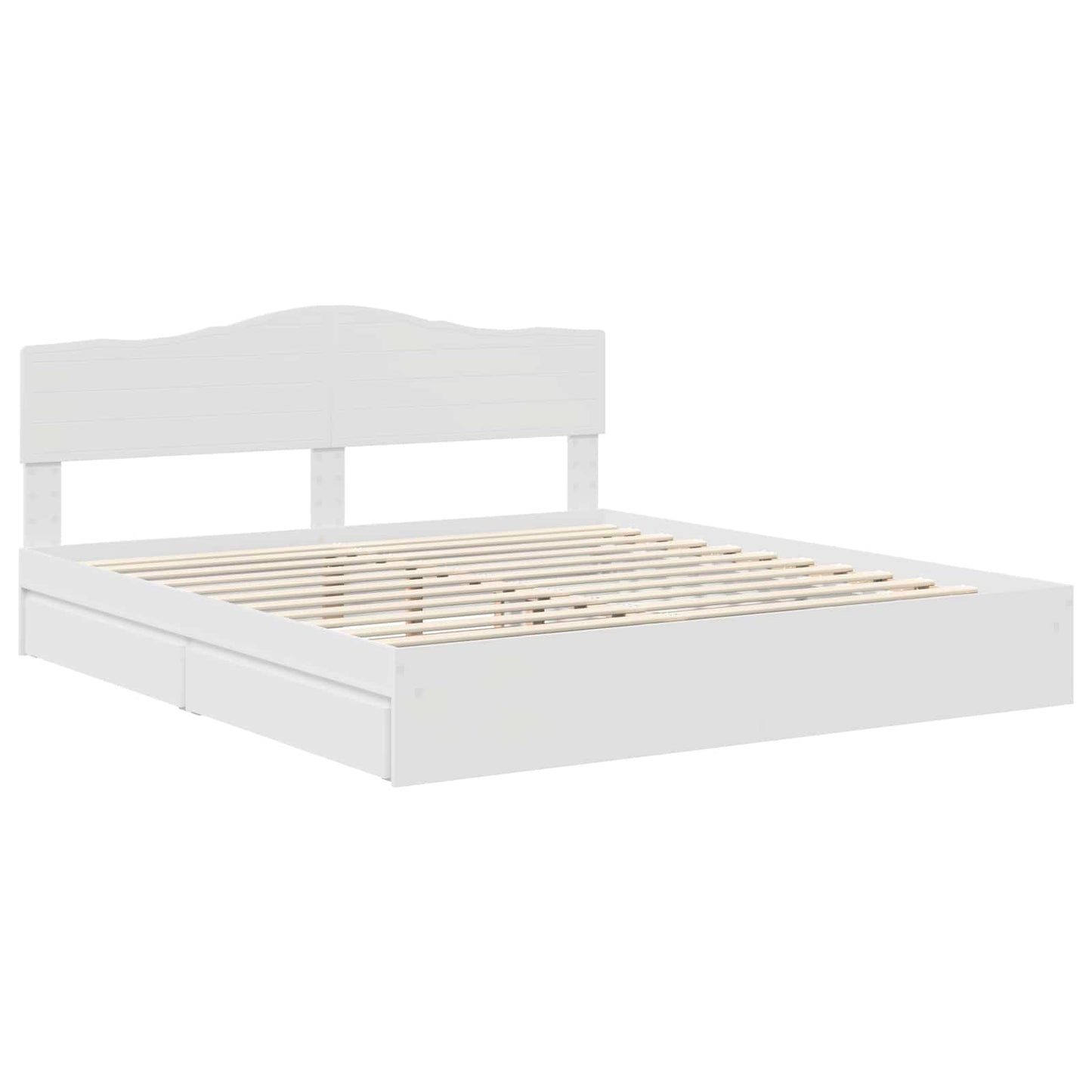 vidaXL Κρεβάτι Αποθήκης Λευκό 180 x 200 cm Επεξεργασμένο ξύλο