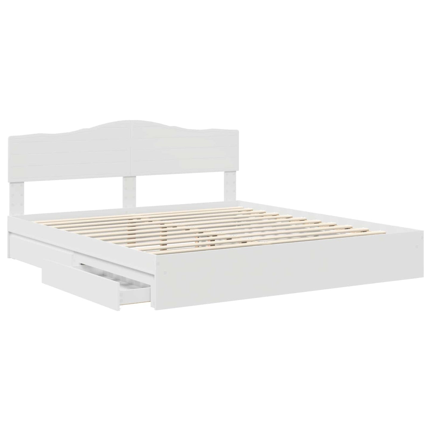 vidaXL Κρεβάτι Αποθήκης Λευκό 180 x 200 cm Επεξεργασμένο ξύλο