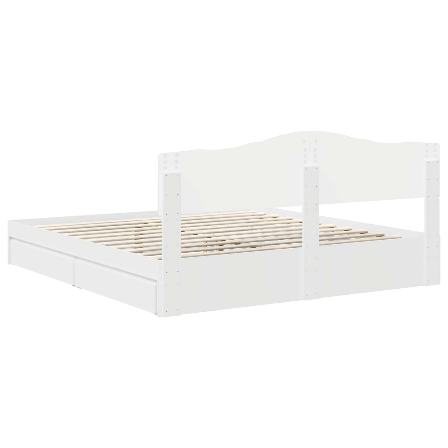 vidaXL Κρεβάτι Αποθήκης Λευκό 180 x 200 cm Επεξεργασμένο ξύλο