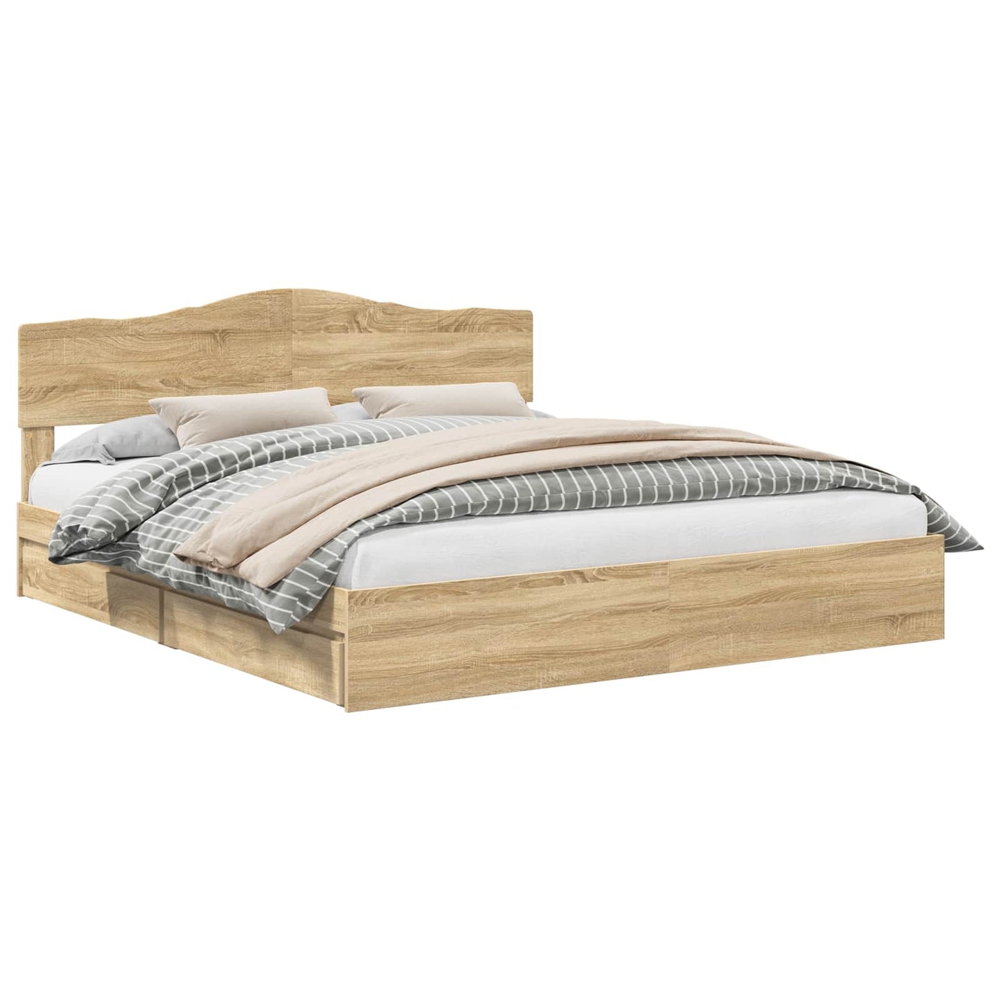 vidaXL Κρεβάτι Αποθήκης Δρύς Sonoma 180 x 200 cm Επεξεργασμένο ξύλο