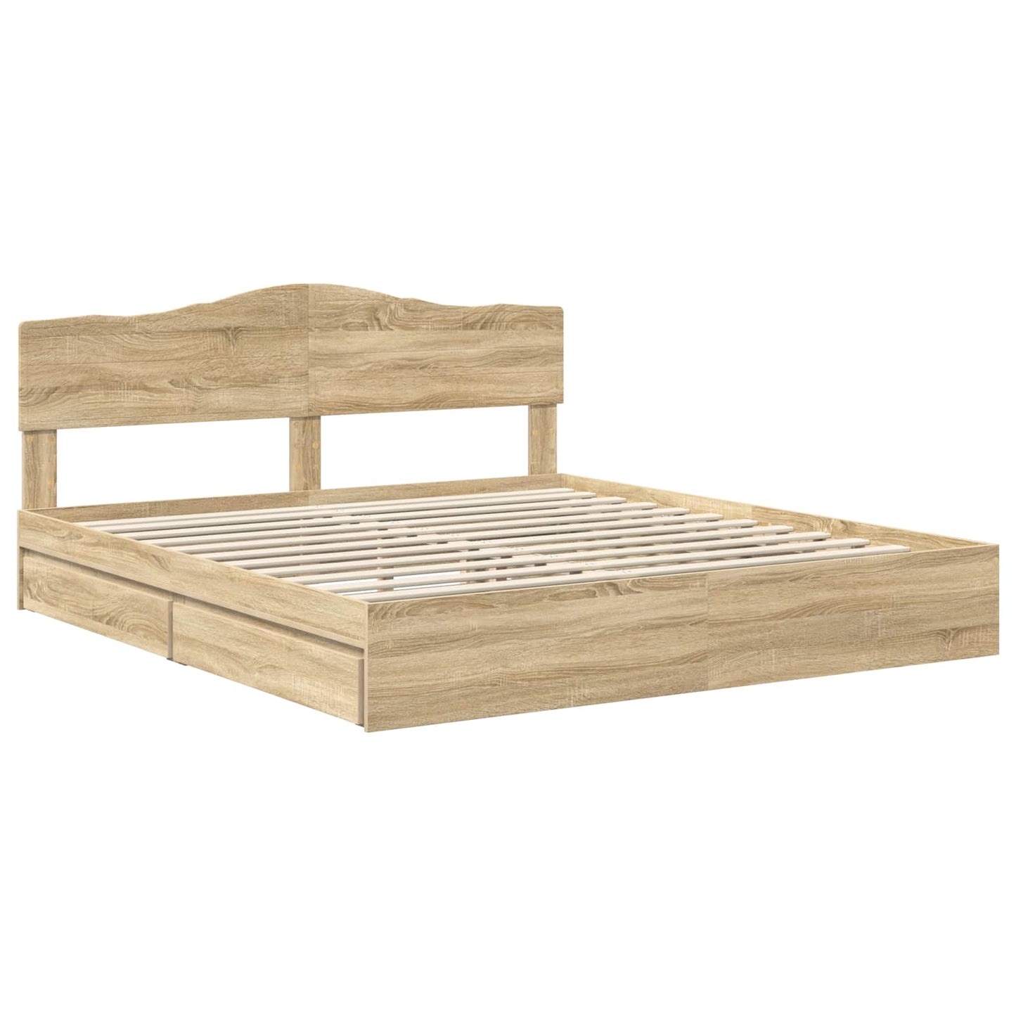 vidaXL Κρεβάτι Αποθήκης Δρύς Sonoma 180 x 200 cm Επεξεργασμένο ξύλο
