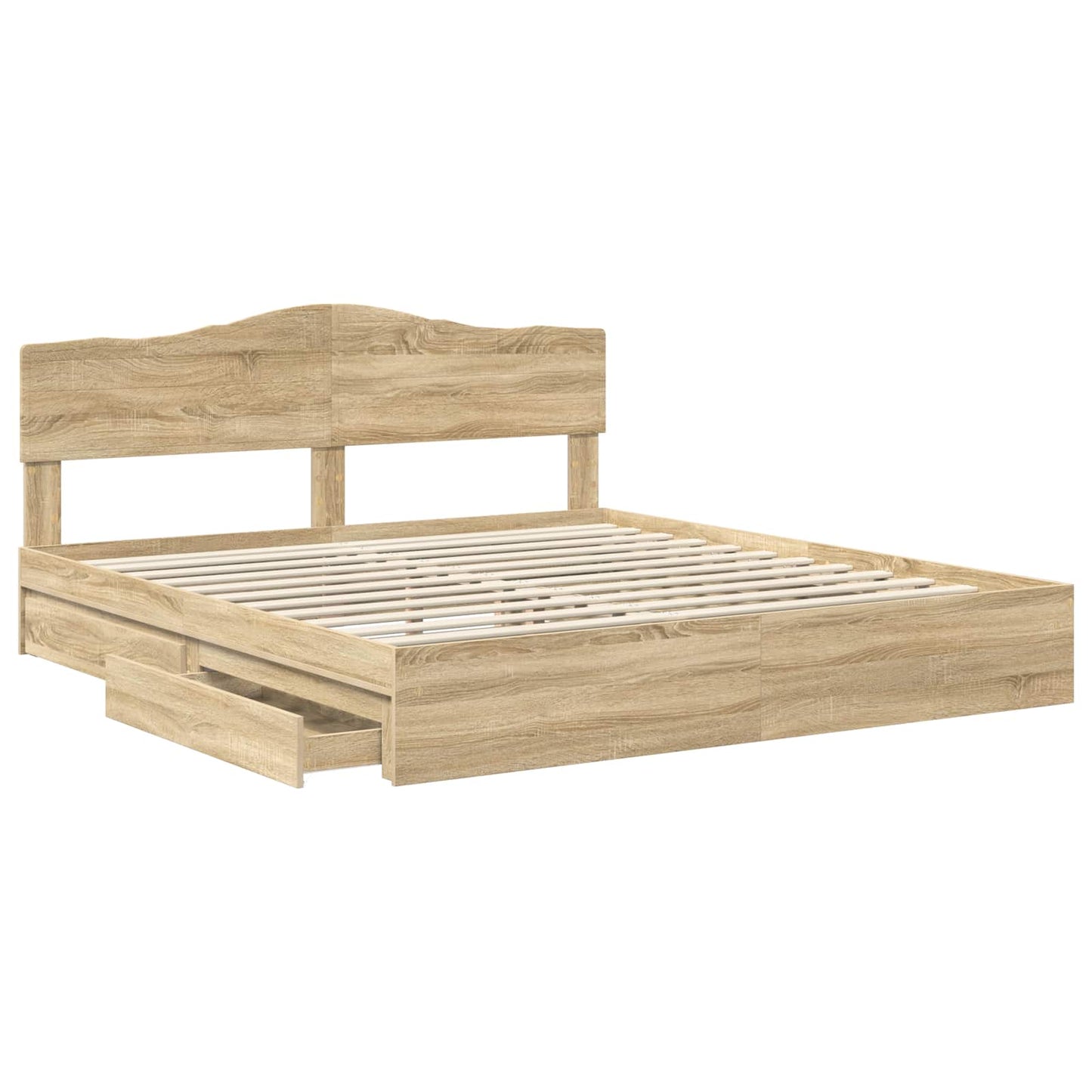 vidaXL Κρεβάτι Αποθήκης Δρύς Sonoma 180 x 200 cm Επεξεργασμένο ξύλο