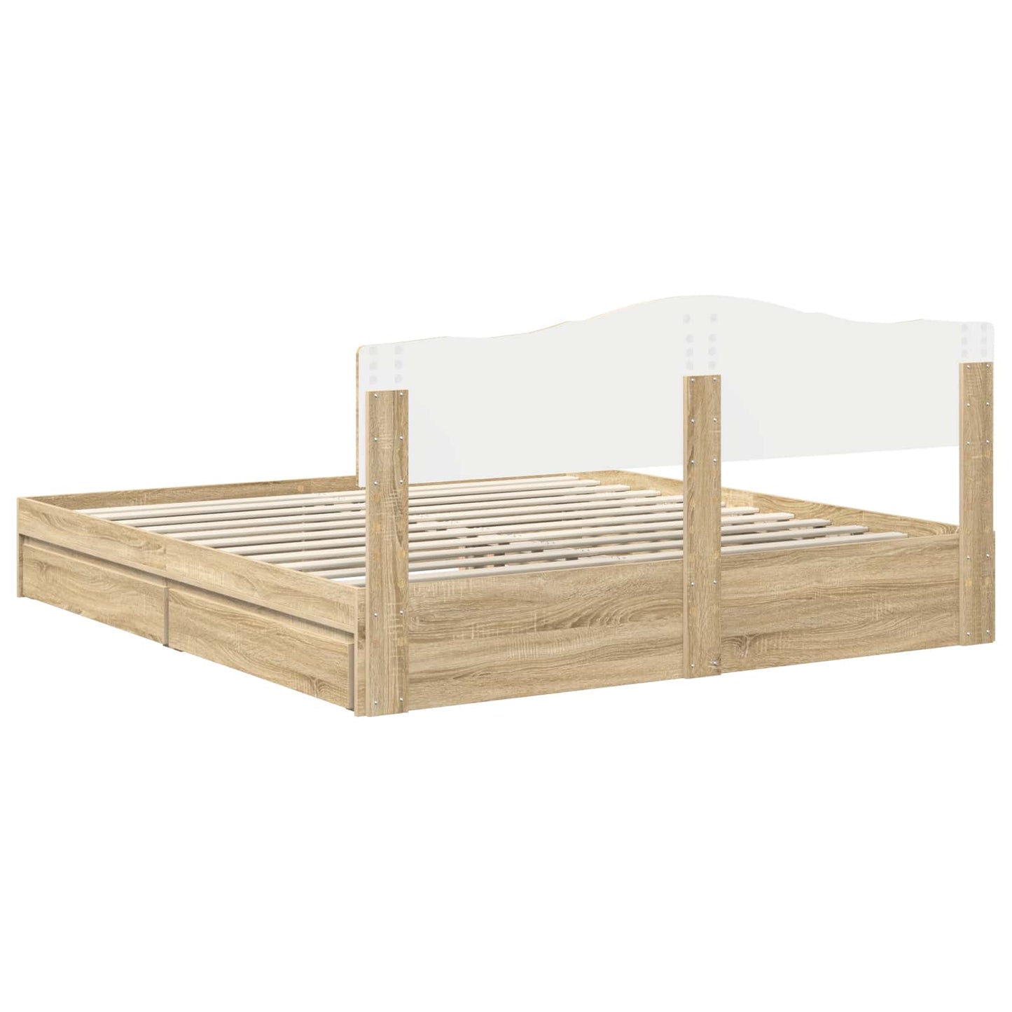 vidaXL Κρεβάτι Αποθήκης Δρύς Sonoma 180 x 200 cm Επεξεργασμένο ξύλο
