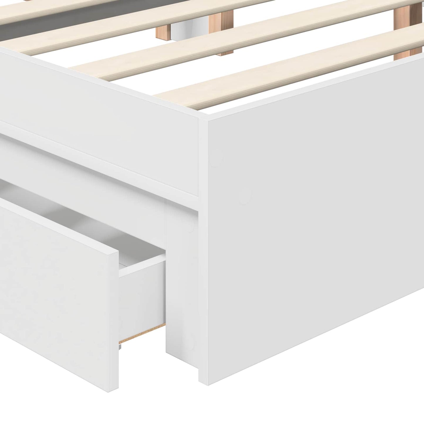 vidaXL Κρεβάτι Αποθήκης Λευκό 160 x 200 cm Επεξεργασμένο ξύλο