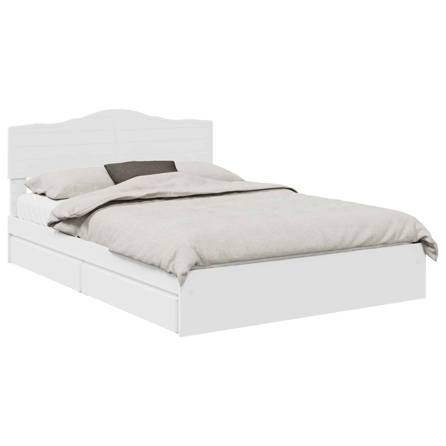 vidaXL Κρεβάτι Αποθήκης Λευκό 160 x 200 cm Επεξεργασμένο ξύλο