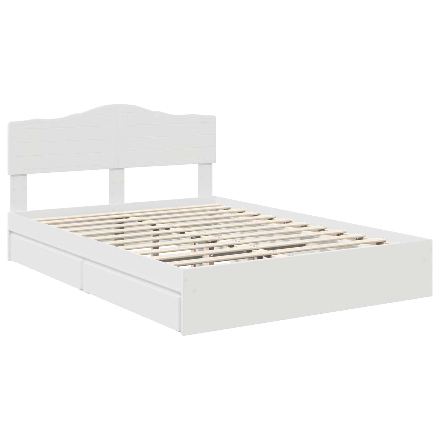 vidaXL Κρεβάτι Αποθήκης Λευκό 160 x 200 cm Επεξεργασμένο ξύλο