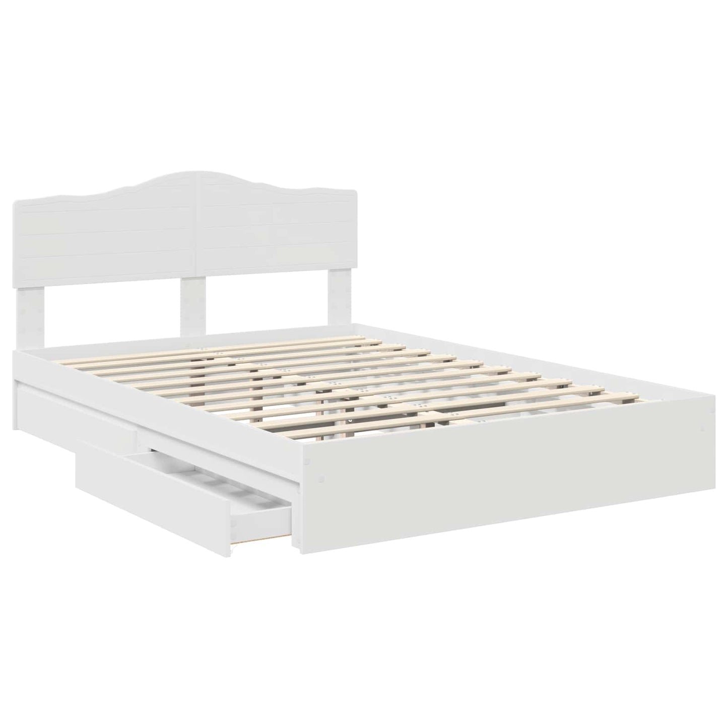 vidaXL Κρεβάτι Αποθήκης Λευκό 160 x 200 cm Επεξεργασμένο ξύλο