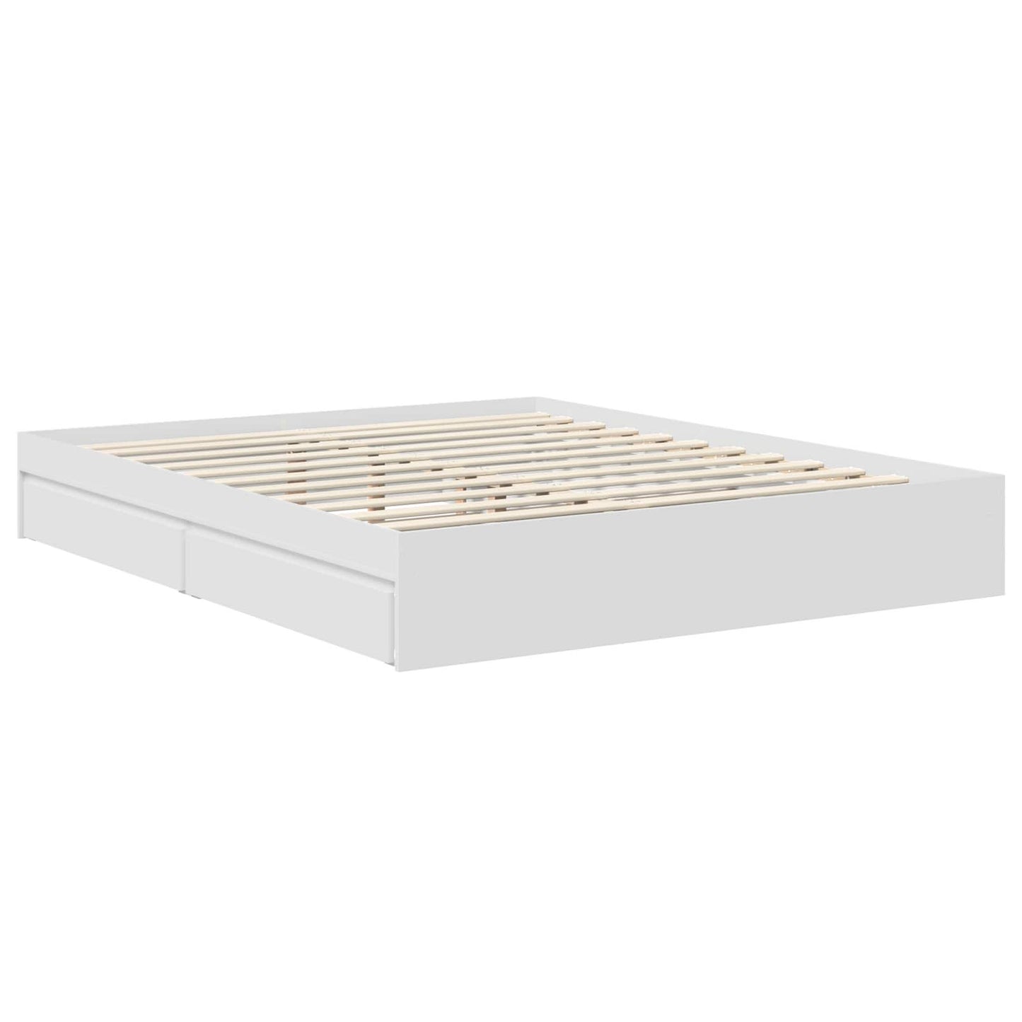 vidaXL Κρεβάτι Αποθήκης Λευκό 160 x 200 cm Επεξεργασμένο ξύλο