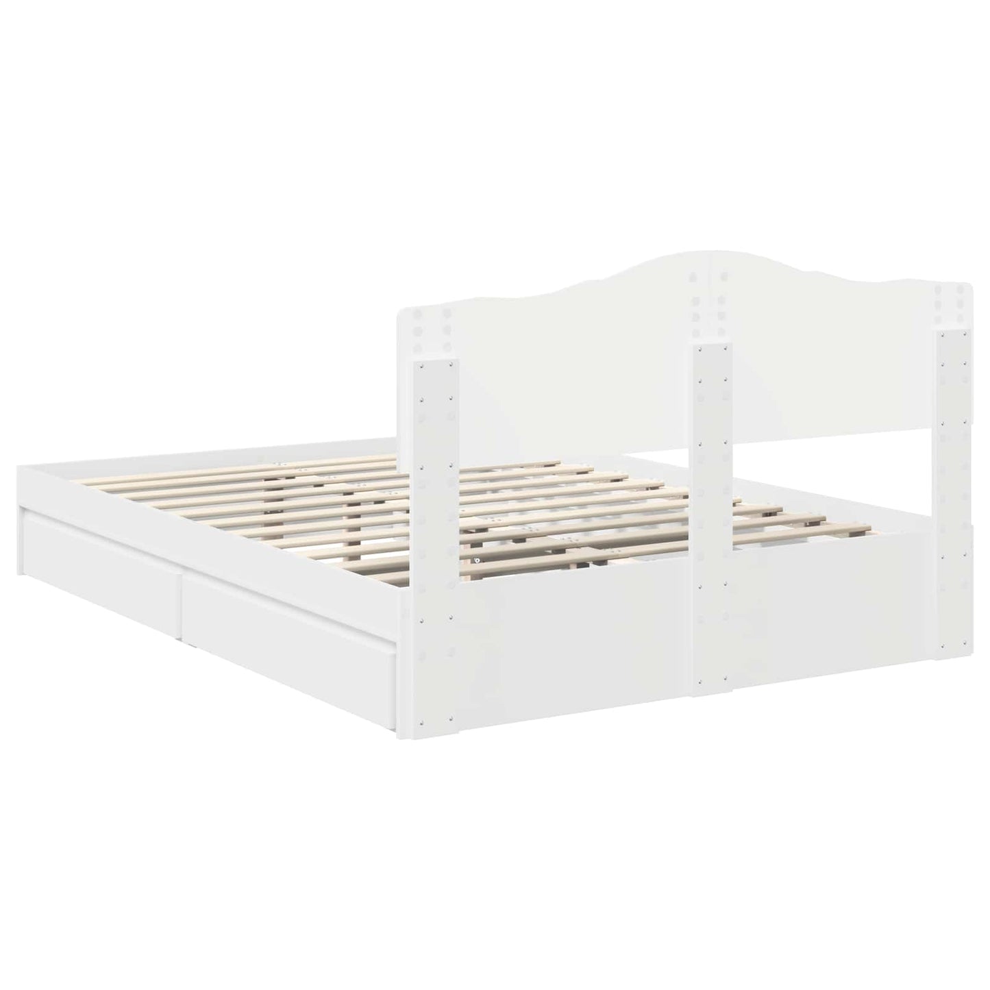 vidaXL Κρεβάτι Αποθήκης Λευκό 160 x 200 cm Επεξεργασμένο ξύλο