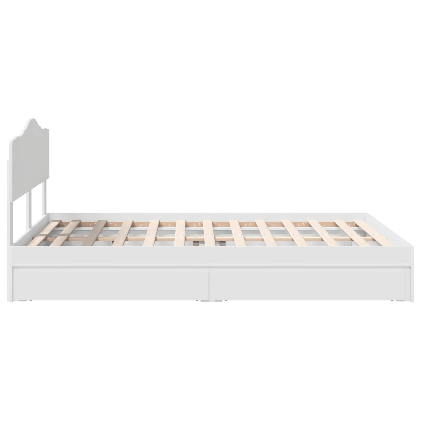 vidaXL Κρεβάτι Αποθήκης Λευκό 160 x 200 cm Επεξεργασμένο ξύλο