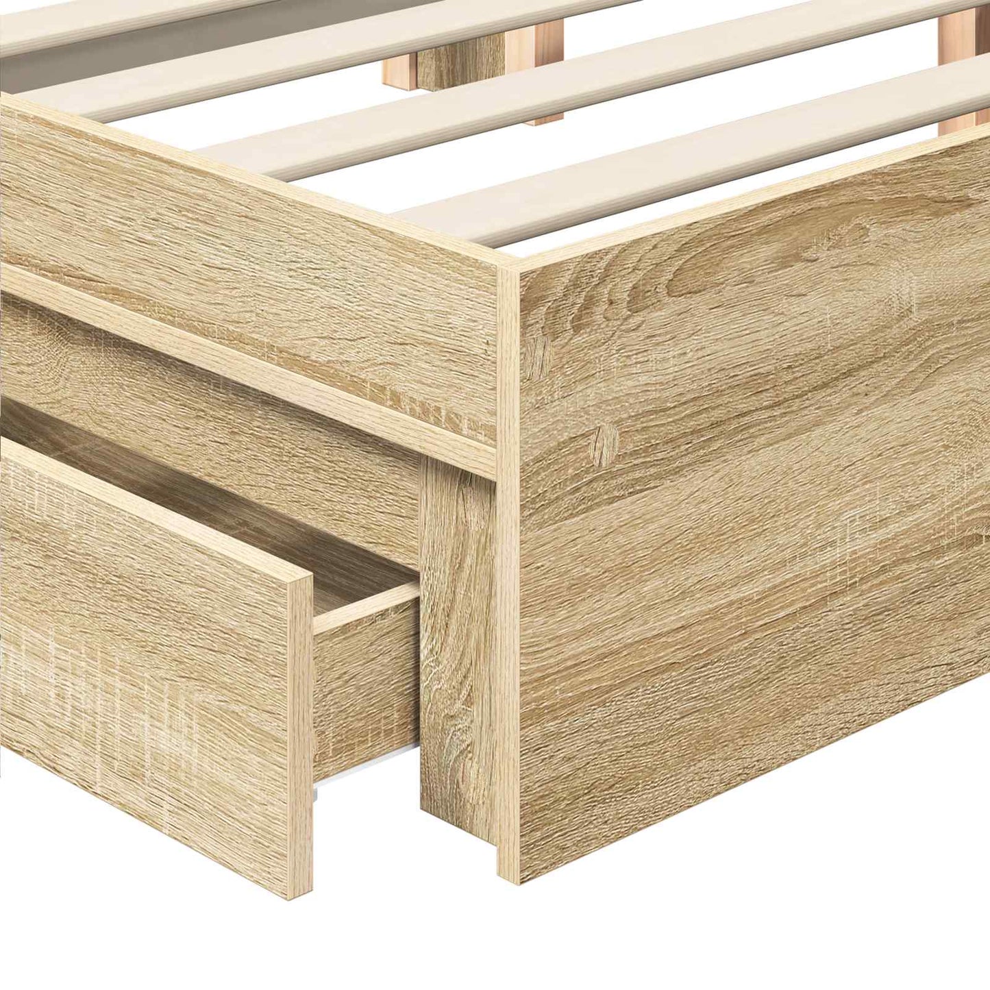 vidaXL Κρεβάτι Αποθήκης Δρύς Sonoma 160 x 200 cm Επεξεργασμένο ξύλο