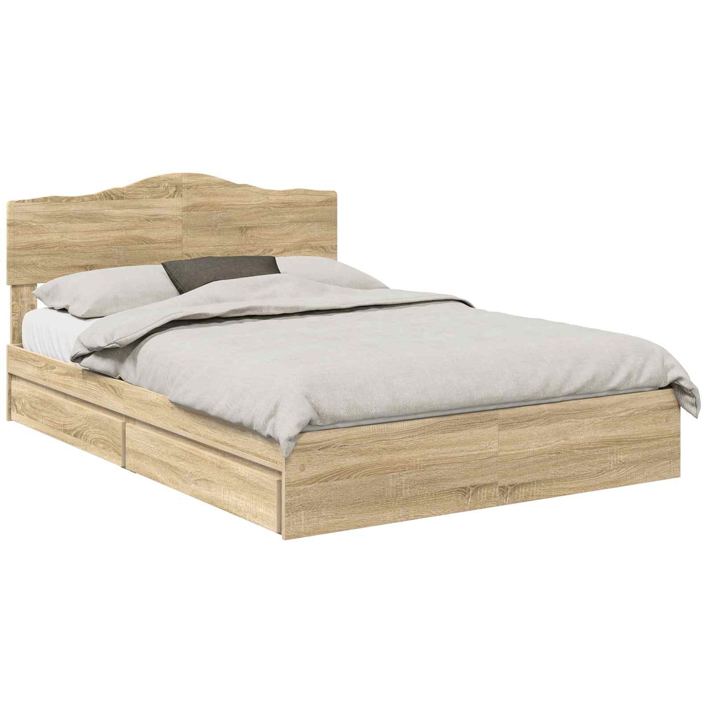 vidaXL Κρεβάτι Αποθήκης Δρύς Sonoma 160 x 200 cm Επεξεργασμένο ξύλο