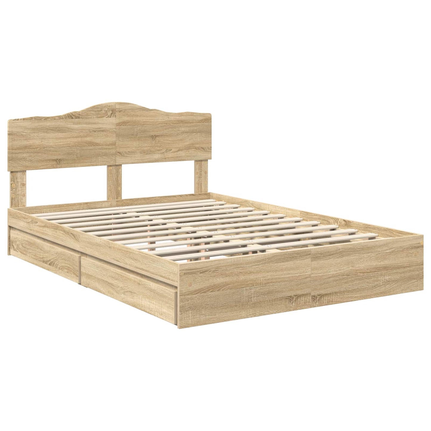 vidaXL Κρεβάτι Αποθήκης Δρύς Sonoma 160 x 200 cm Επεξεργασμένο ξύλο