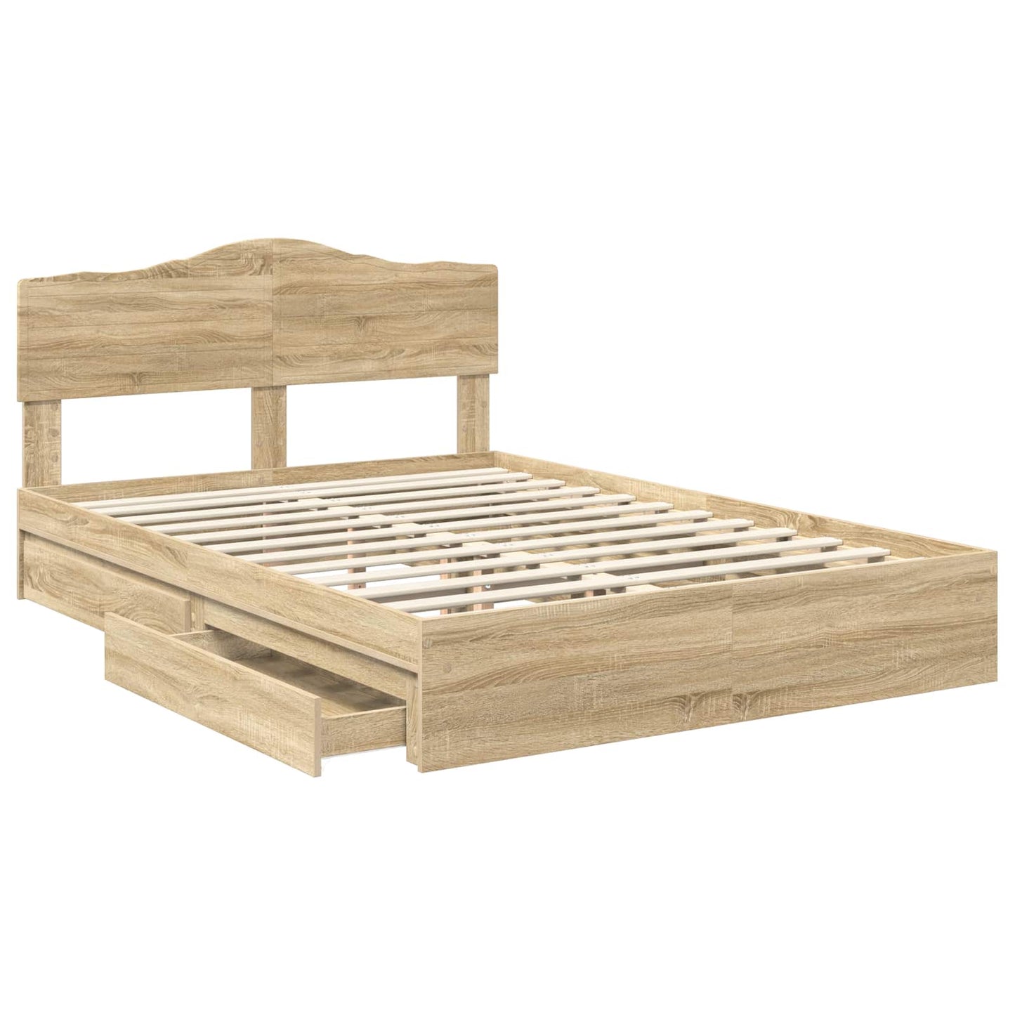 vidaXL Κρεβάτι Αποθήκης Δρύς Sonoma 160 x 200 cm Επεξεργασμένο ξύλο