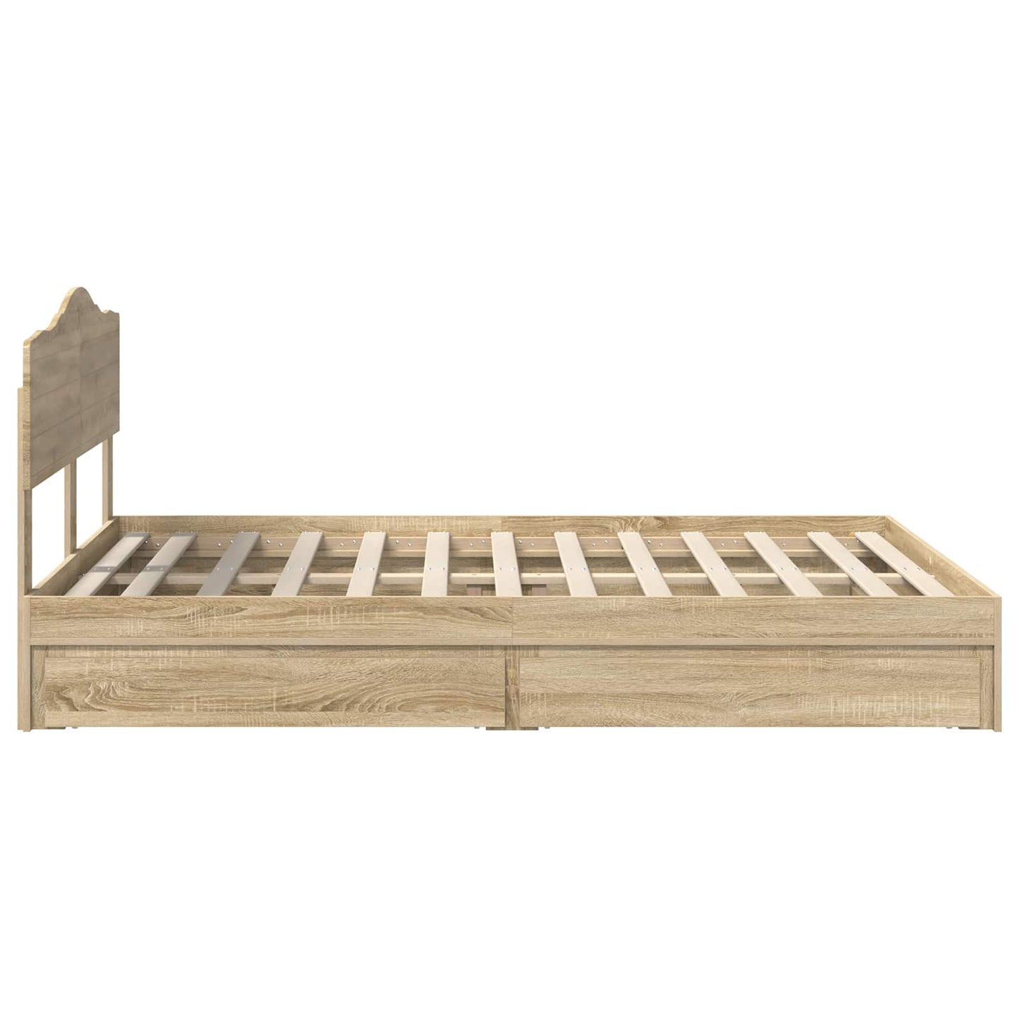 vidaXL Κρεβάτι Αποθήκης Δρύς Sonoma 160 x 200 cm Επεξεργασμένο ξύλο