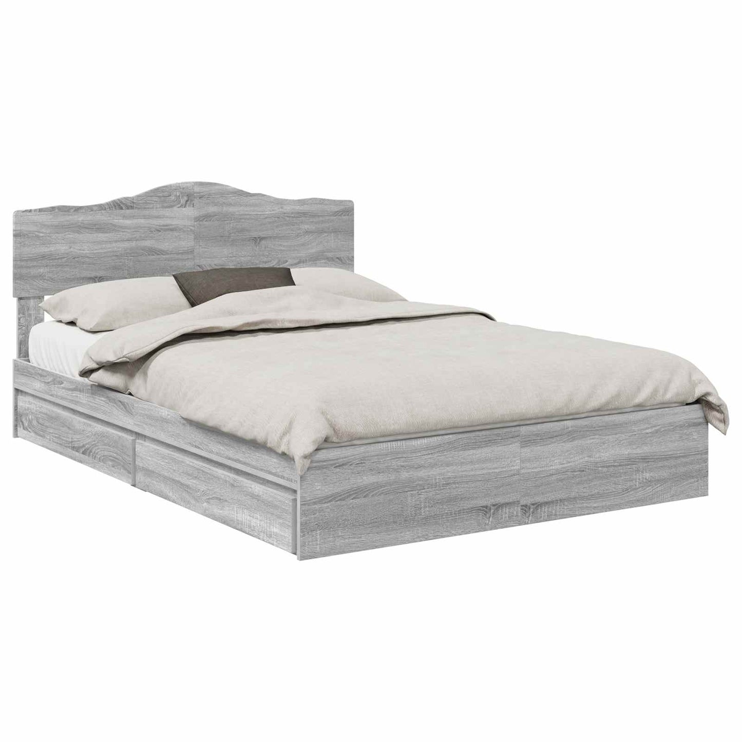 vidaXL Κρεβάτι Αποθήκης Γκρίζο Σονομα 160 x 200 cm Επεξεργασμένο ξύλο
