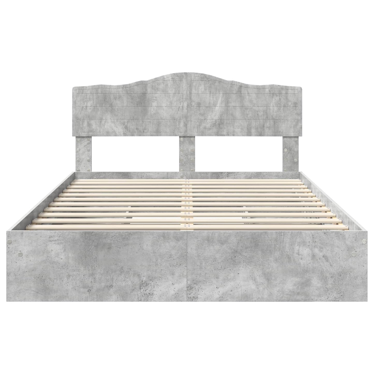 vidaXL Κρεβάτι Αποθήκης Σκυρόδεμα Γκρι 150 x 200 cm Επεξεργασμένο ξύλο