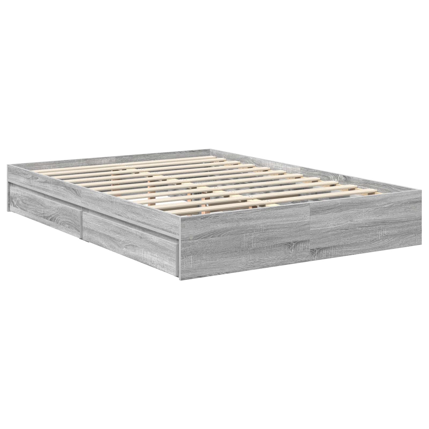 vidaXL Κρεβάτι Αποθήκης Γκρίζο Σονομα 140 x 200 cm Επεξεργασμένο ξύλο