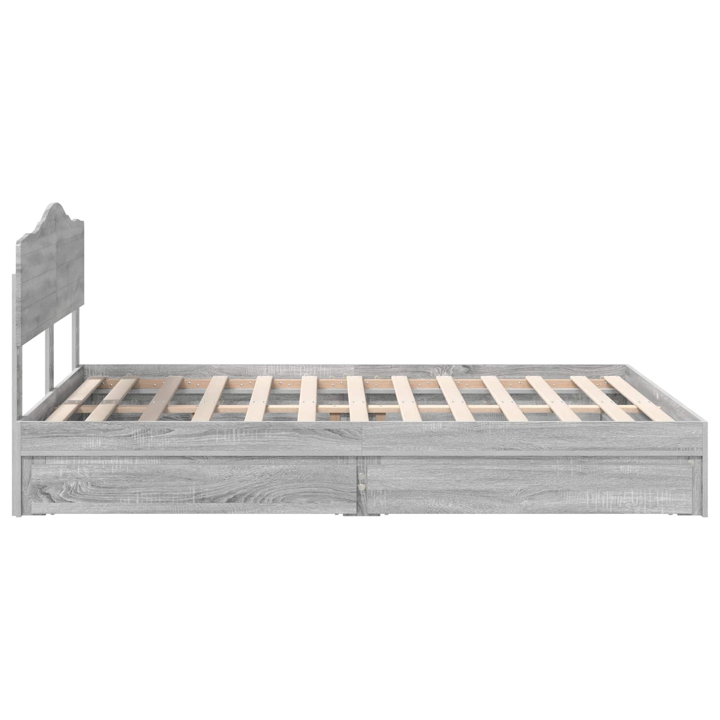 vidaXL Κρεβάτι Αποθήκης Γκρίζο Σονομα 140 x 200 cm Επεξεργασμένο ξύλο