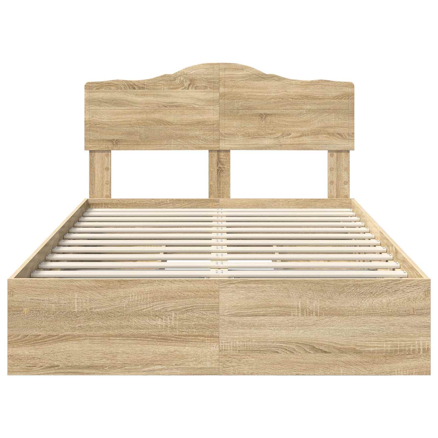 vidaXL Κρεβάτι Αποθήκης Δρύς Sonoma 135 x 190 cm Επεξεργασμένο ξύλο