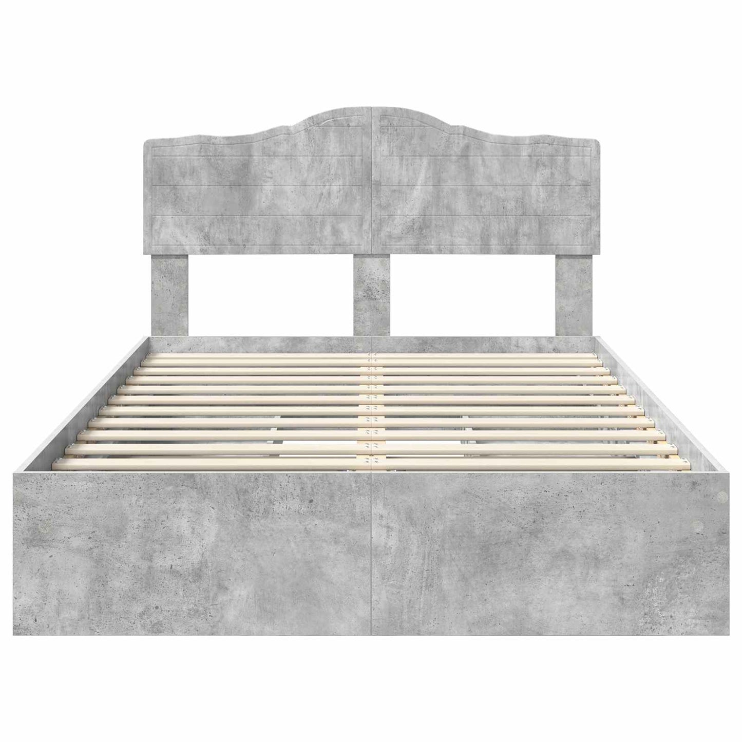 vidaXL Κρεβάτι Αποθήκης Σκυρόδεμα Γκρι 135 x 190 cm Επεξεργασμένο ξύλο